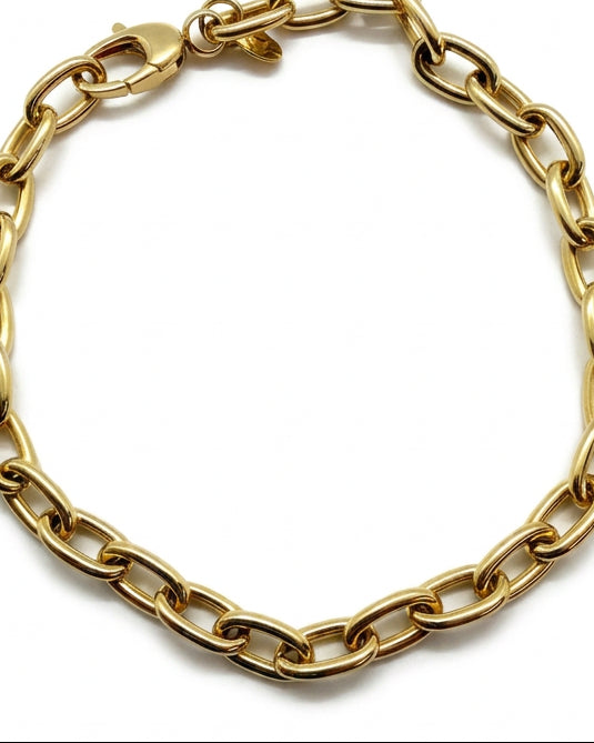 Ogden Of Harrogate Jewellery A Solid Link Trace Style Bracelet in 9ct Yellow Gold