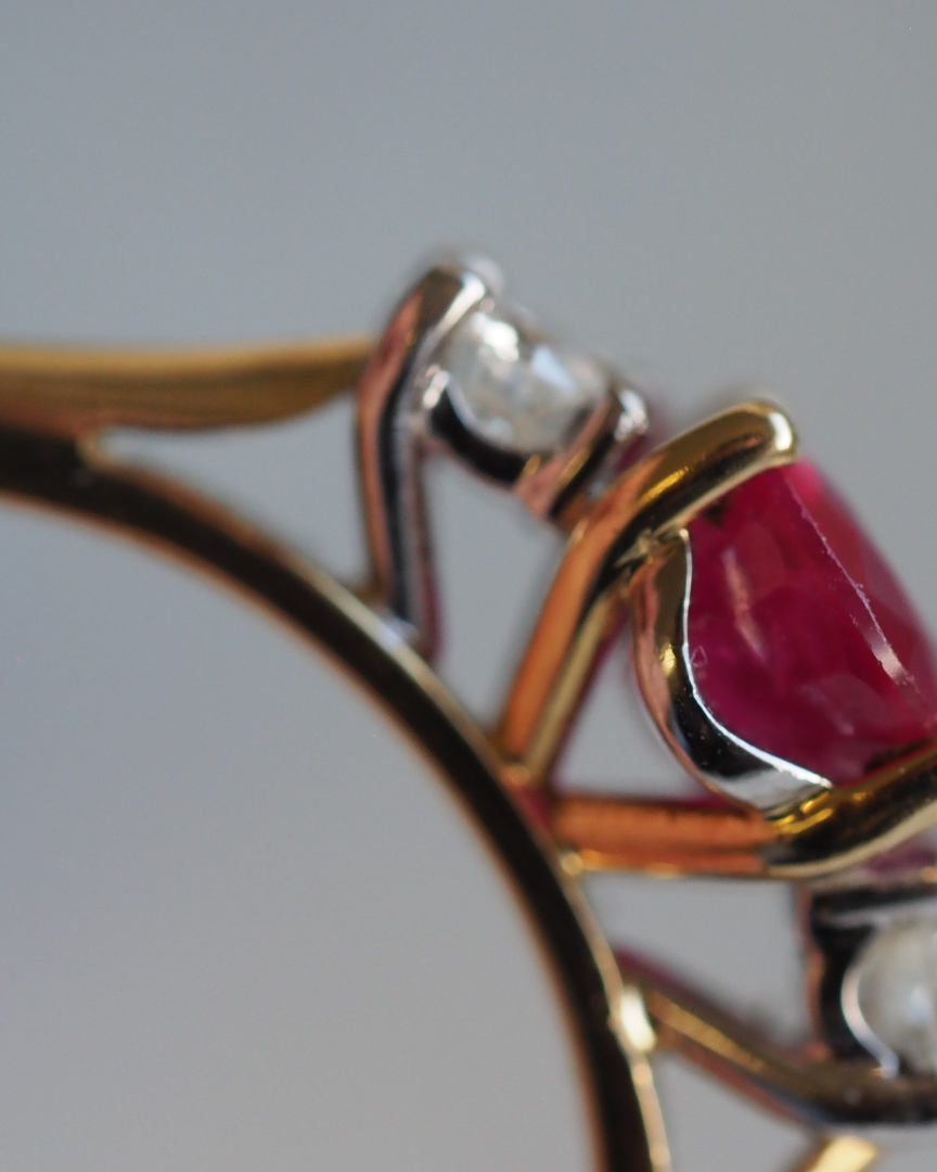 Ogden of Harrogate Jewellery An 18ct Yellow Gold Ruby and Diamond Ring