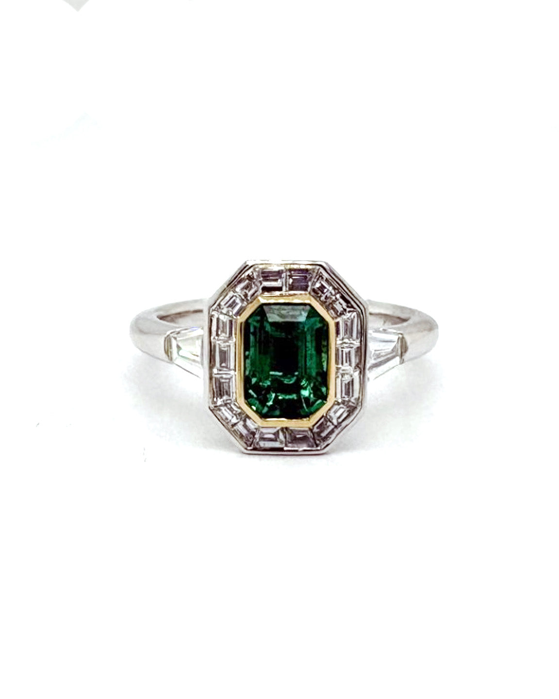 Ogden Of Harrogate Jewellery An Emerald and Diamond Cluster Ring