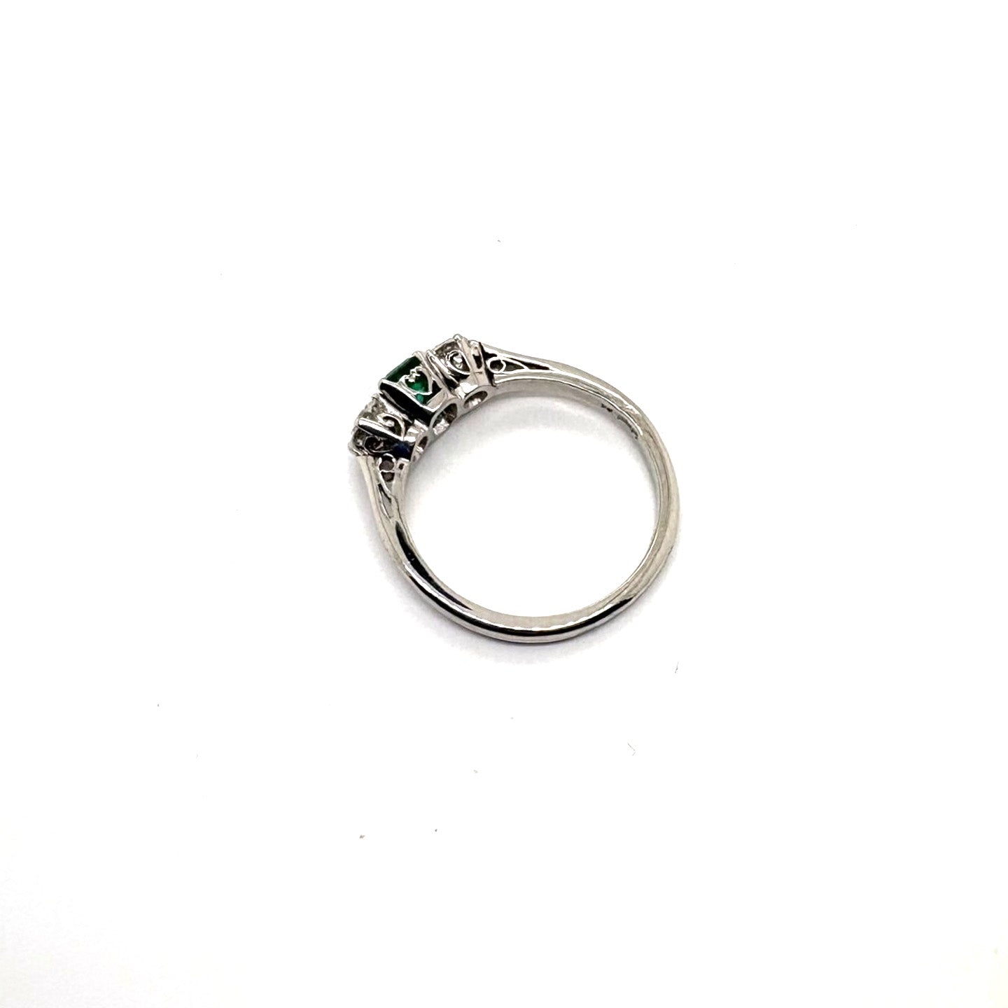 Ogden Of Harrogate Jewellery An Emerald and Diamond Three-stone Ring