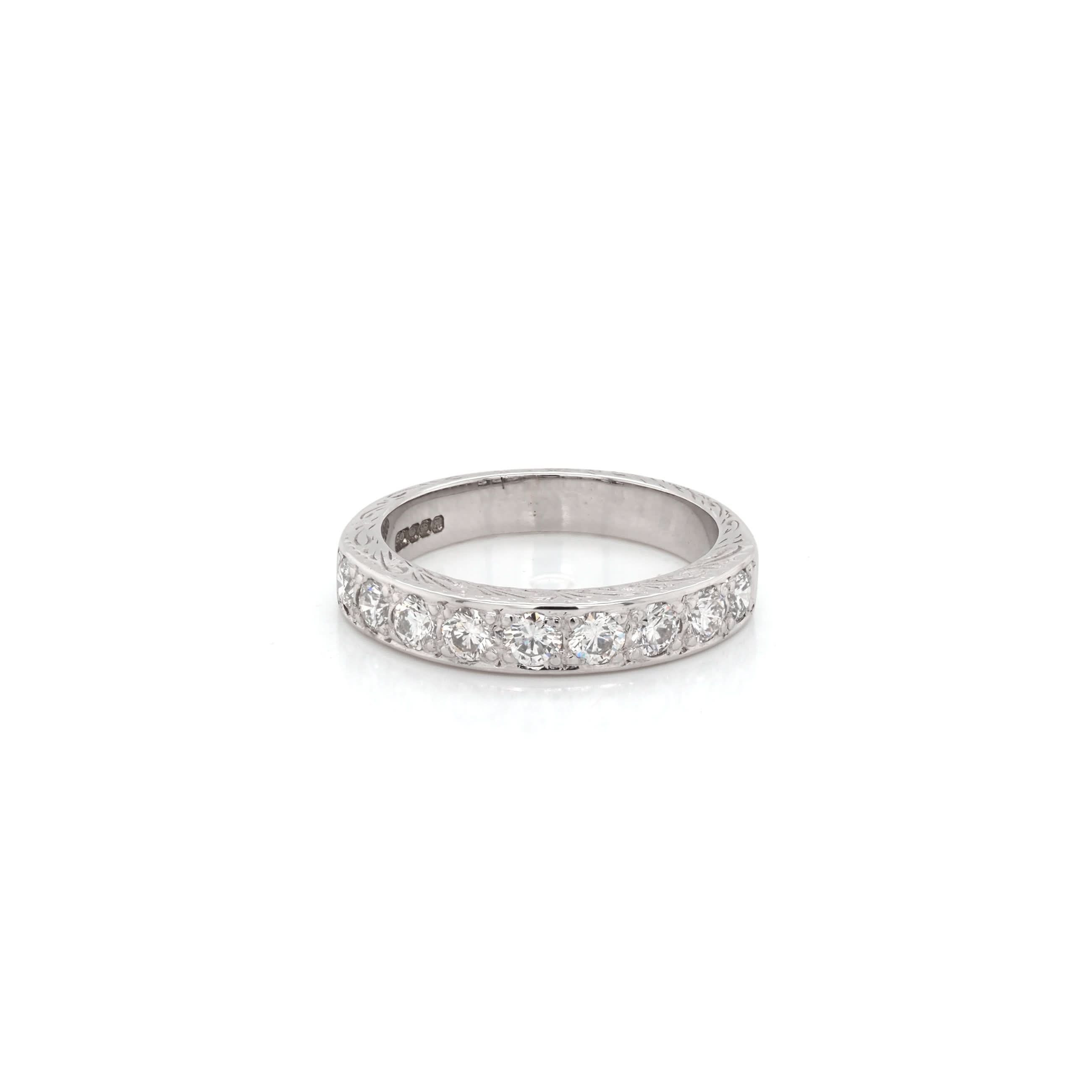 Ogden of Harrogate Jewellery Art Deco 18ct White Gold Diamond Half-Eternity Ring