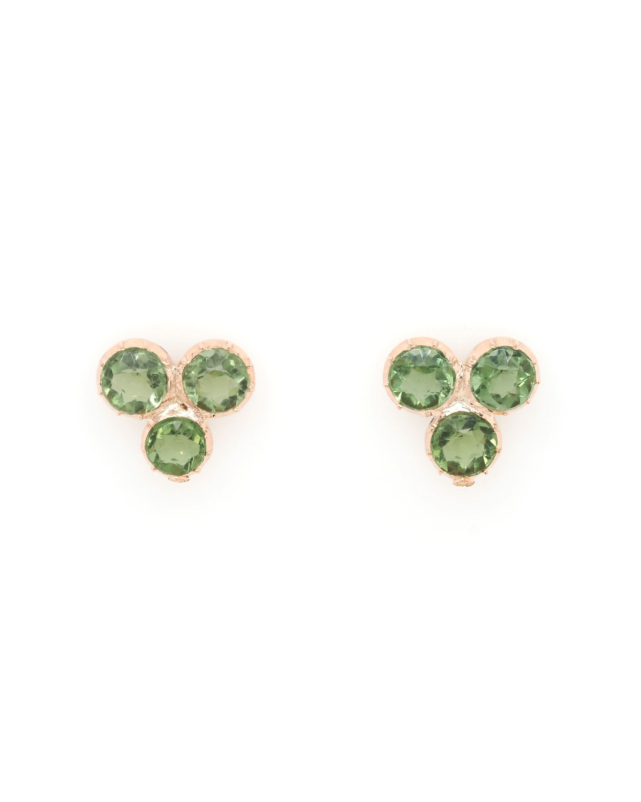 Ogden of Harrogate Jewellery Art Deco 9ct Yellow Gold Peridot Triplet Earrings, c.1930