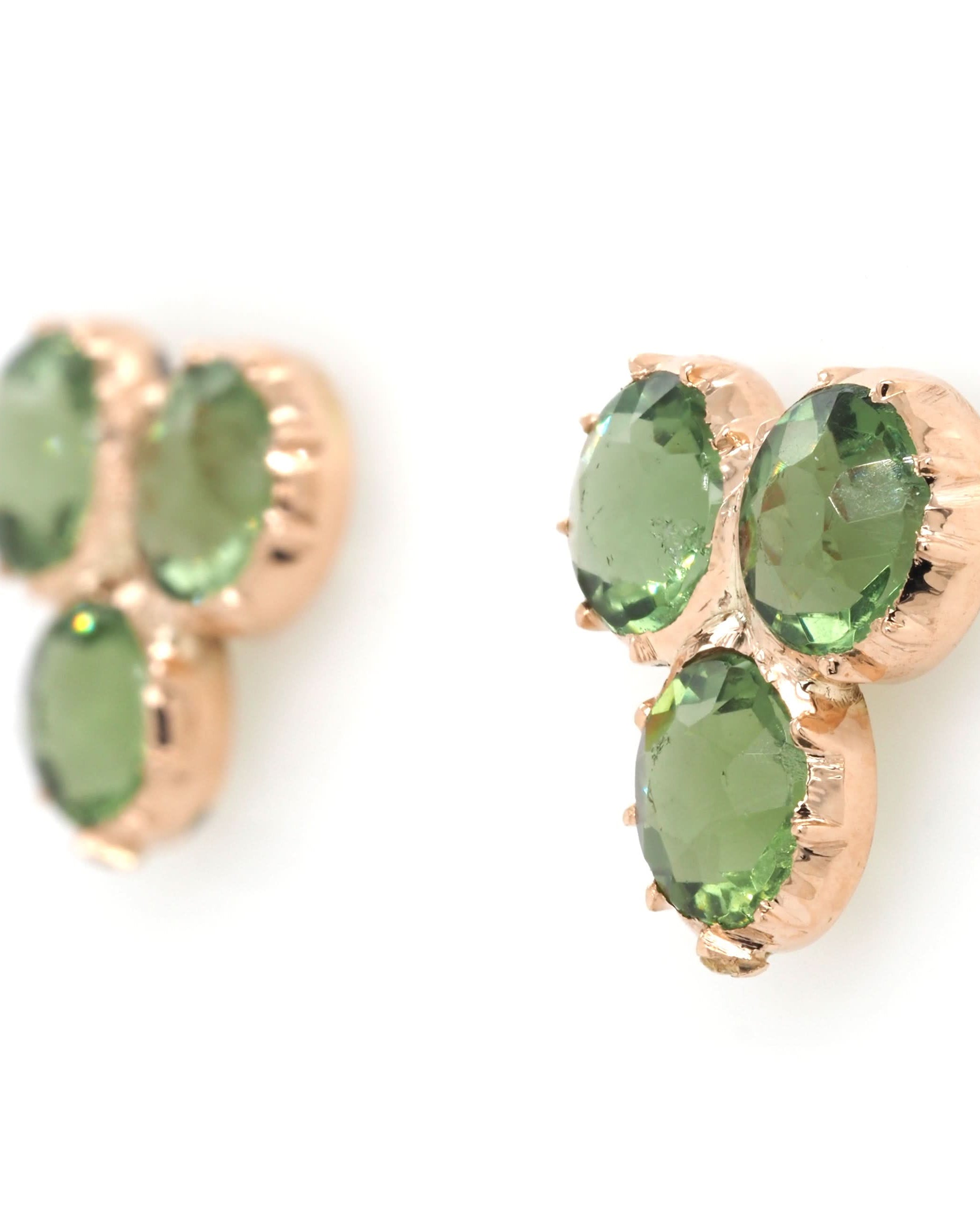 Ogden of Harrogate Jewellery Art Deco 9ct Yellow Gold Peridot Triplet Earrings, c.1930