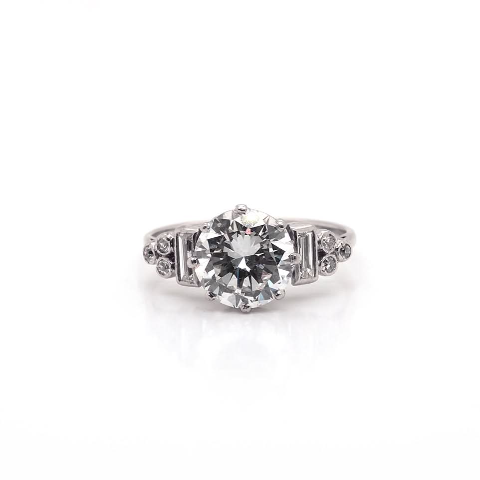 Ogden of Harrogate Jewellery Art Deco Diamond Ring, Circa