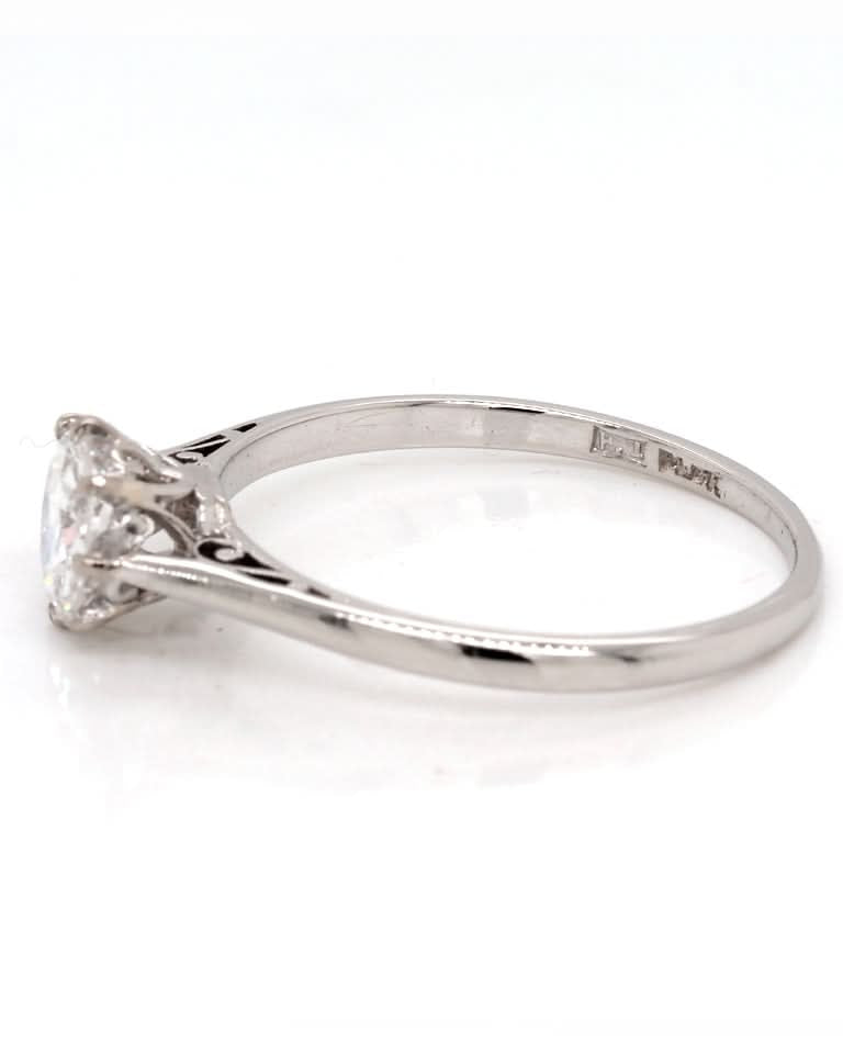 Ogden of Harrogate Jewellery Art Deco Platinum Diamond Solitaire Ring