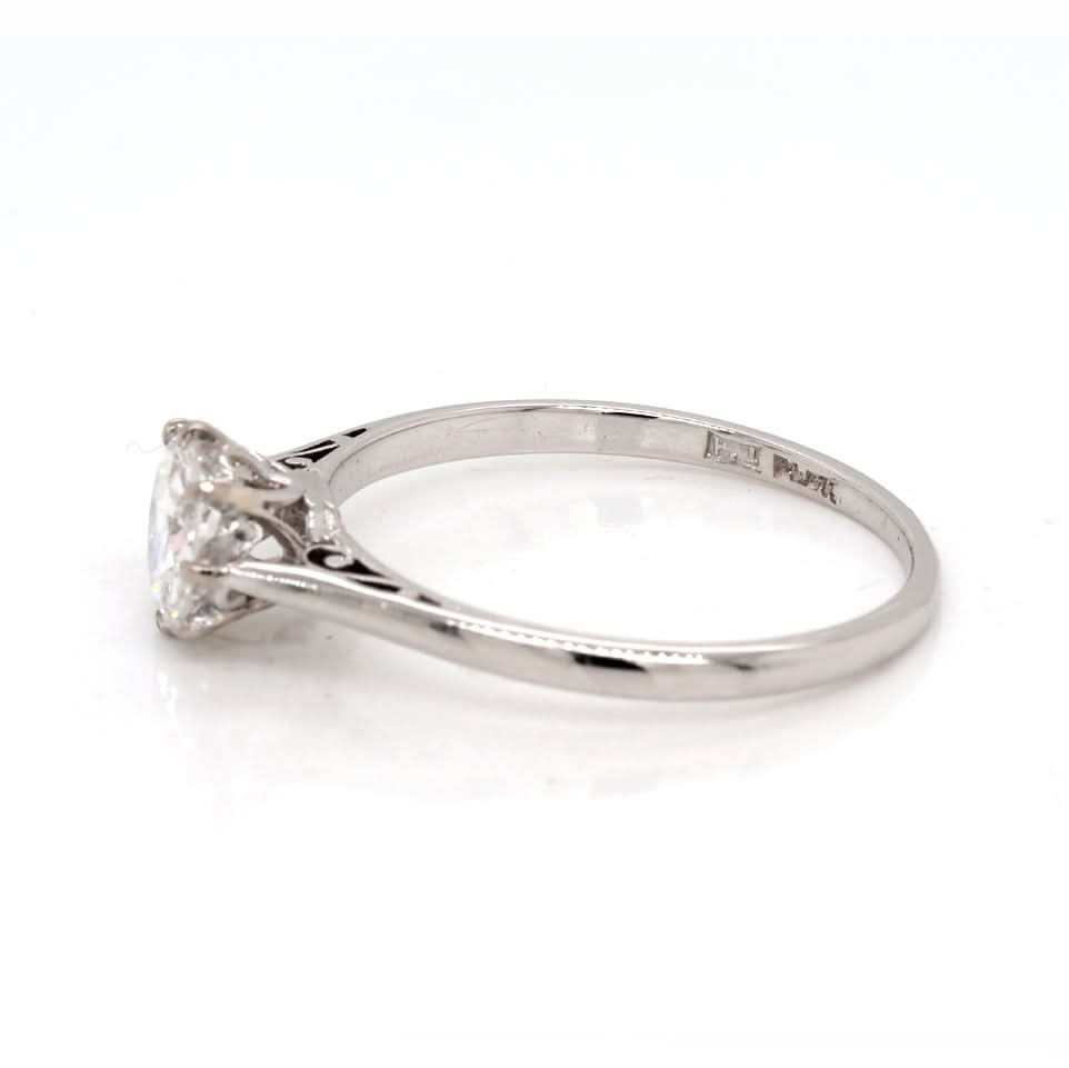 Ogden of Harrogate Jewellery Art Deco Platinum Diamond Solitaire Ring