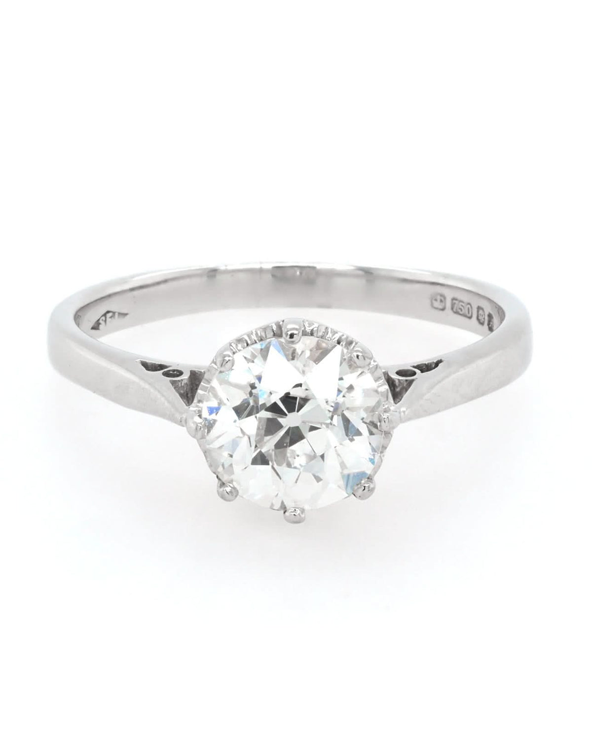 Ogden of Harrogate Jewellery Art Deco Platinum Old-Cut Diamond Solitaire Ring, c.1930