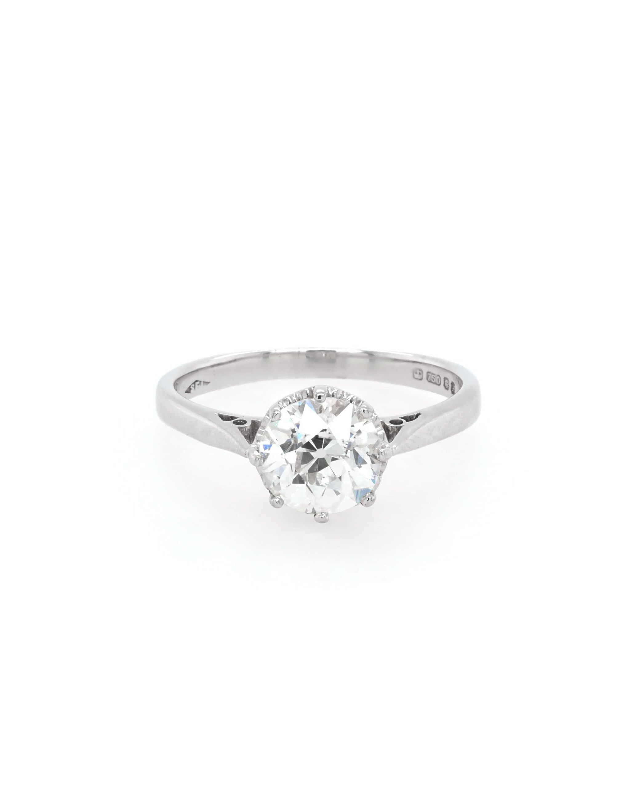 Ogden of Harrogate Jewellery Art Deco Platinum Old-Cut Diamond Solitaire Ring, c.1930