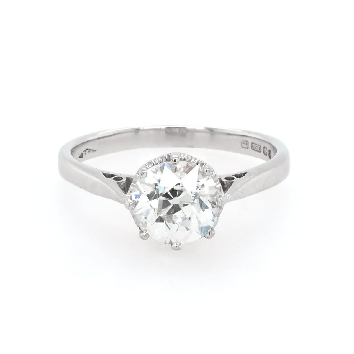 Ogden of Harrogate Jewellery Art Deco Platinum Old-Cut Diamond Solitaire Ring, c.1930