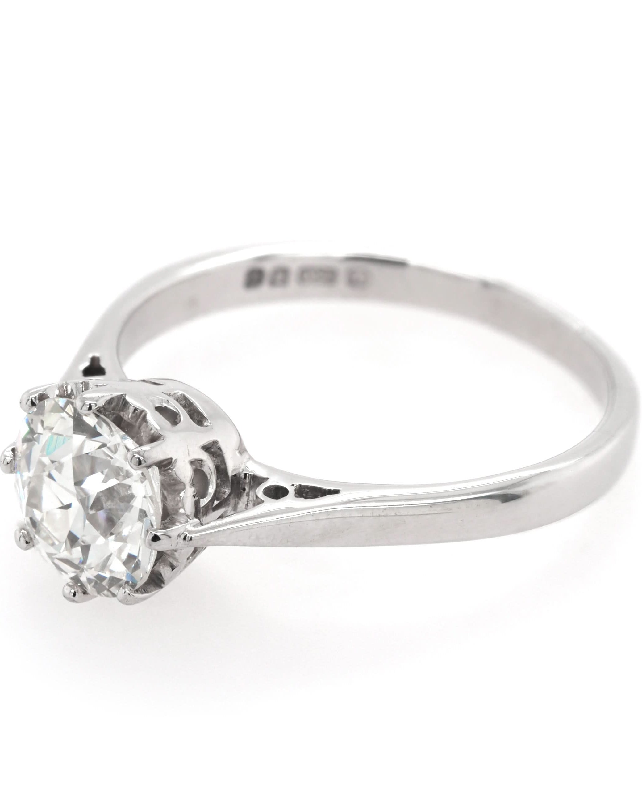 Ogden of Harrogate Jewellery Art Deco Platinum Old-Cut Diamond Solitaire Ring, c.1930