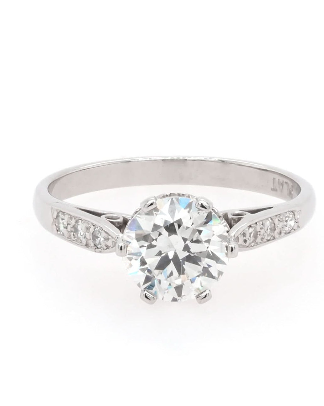Ogden of Harrogate Jewellery Art Deco Platinum Single Stone Diamond Solitaire Ring