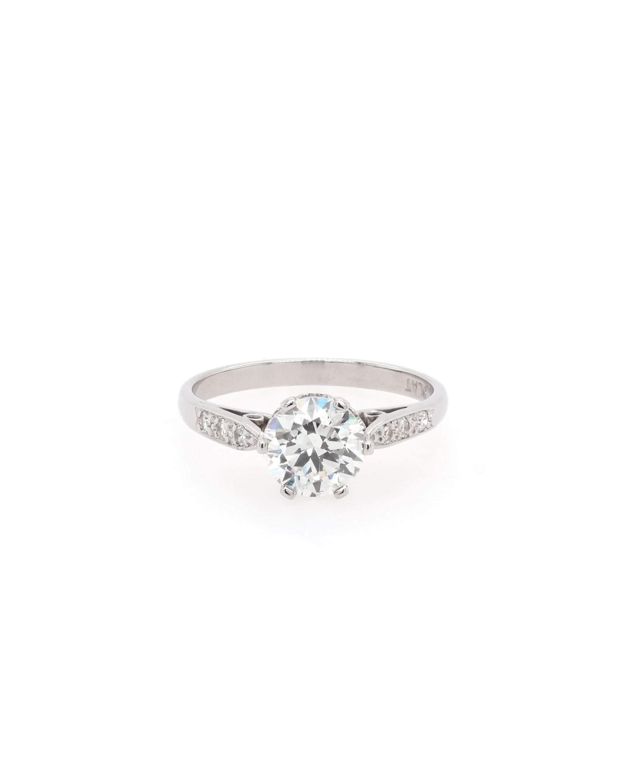 Ogden of Harrogate Jewellery Art Deco Platinum Single Stone Diamond Solitaire Ring