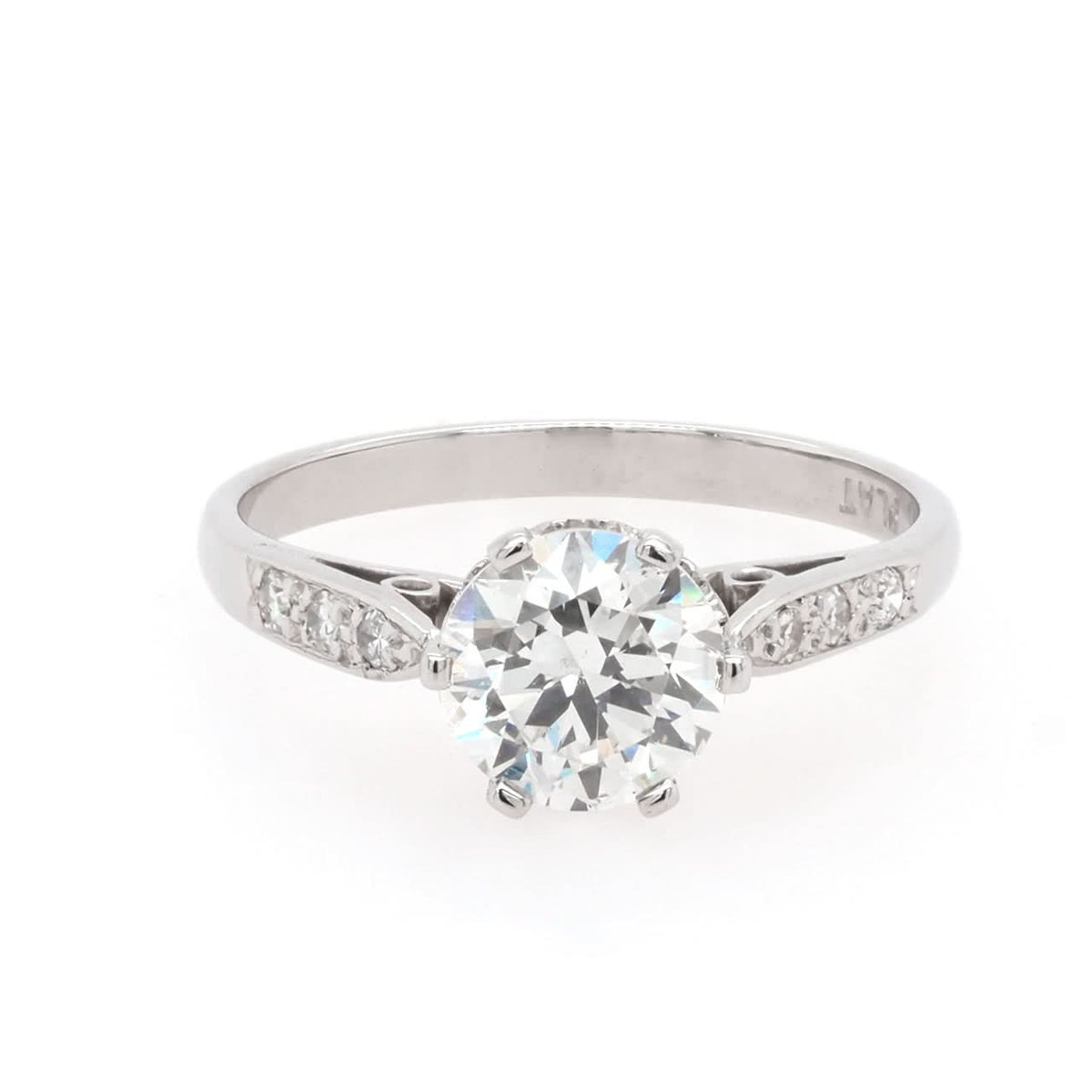 Ogden of Harrogate Jewellery Art Deco Platinum Single Stone Diamond Solitaire Ring