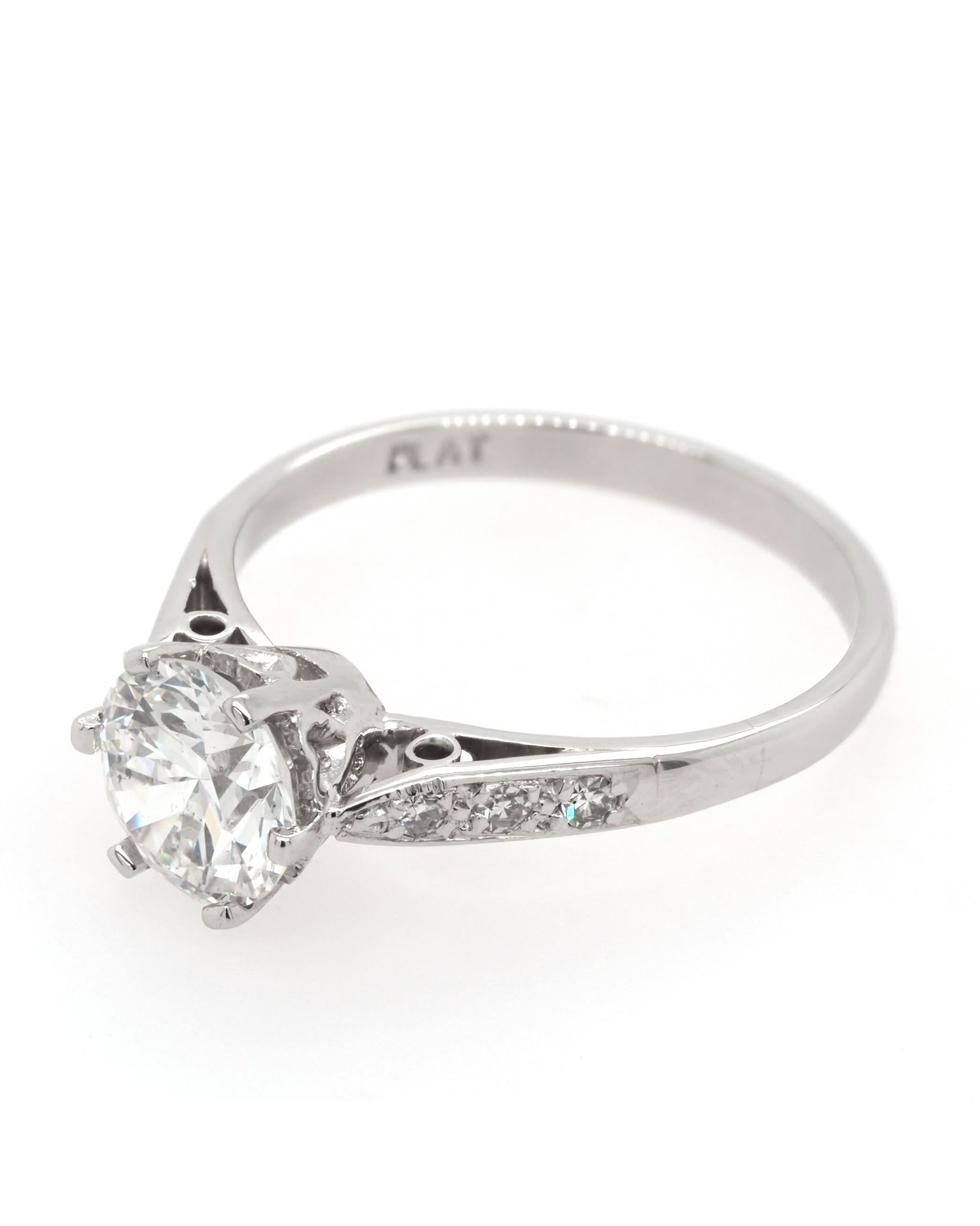 Ogden of Harrogate Jewellery Art Deco Platinum Single Stone Diamond Solitaire Ring