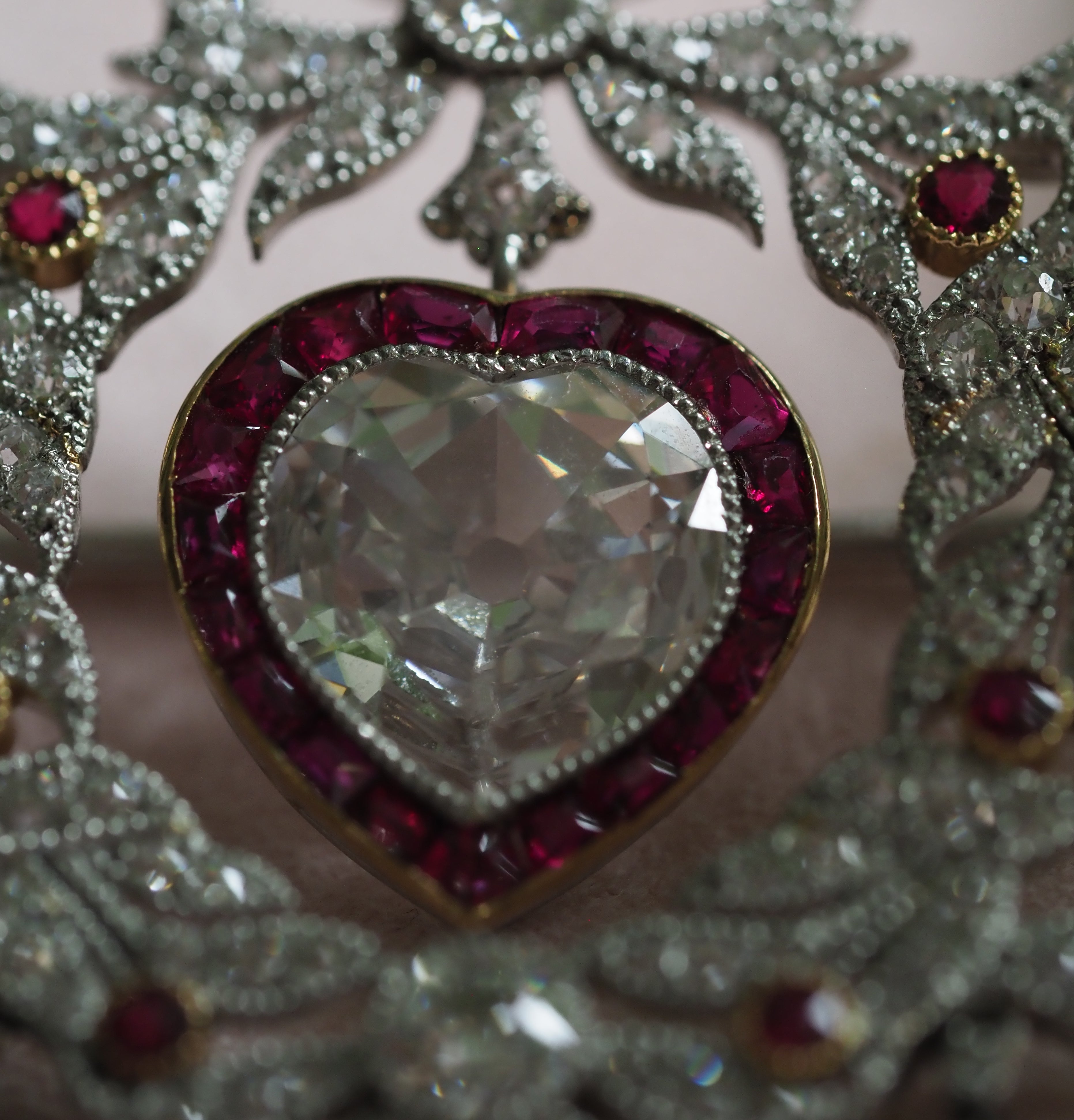 Ogden Of Harrogate Jewellery Belle Époque Diamond & Ruby Edwardian Brooch *POA*