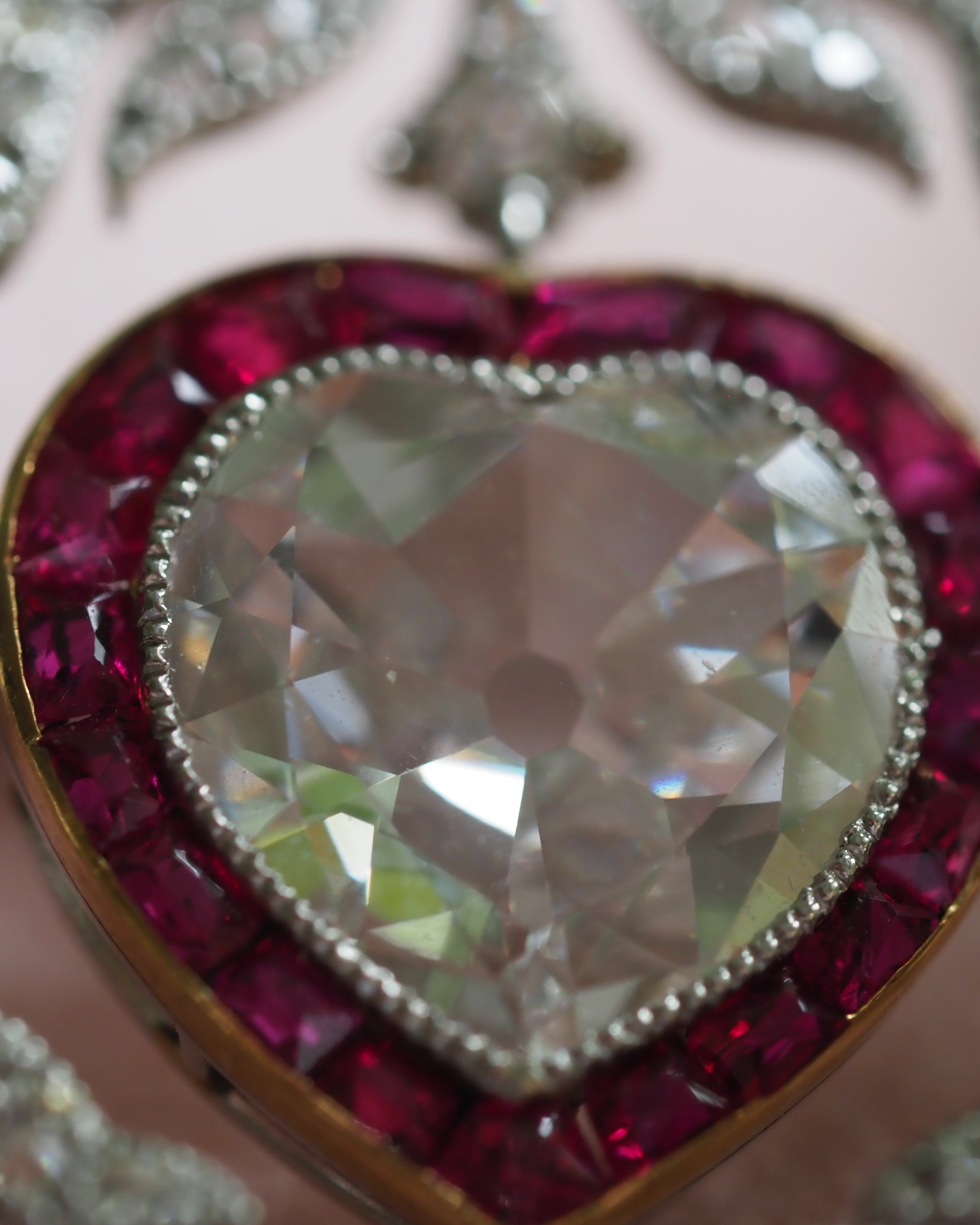 Ogden Of Harrogate Jewellery Belle Époque Diamond & Ruby Edwardian Brooch *POA*