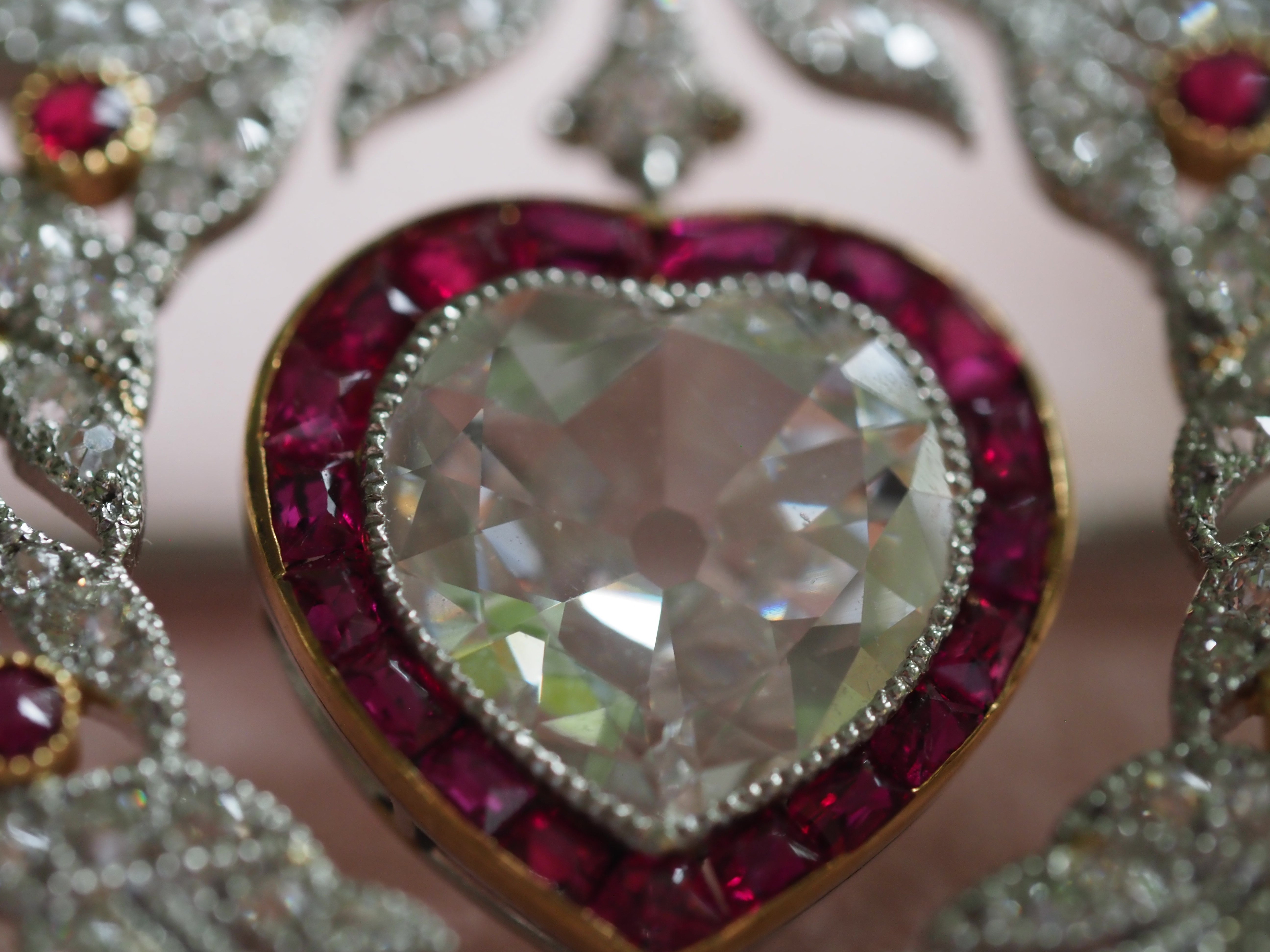 Ogden Of Harrogate Jewellery Belle Époque Diamond & Ruby Edwardian Brooch *POA*