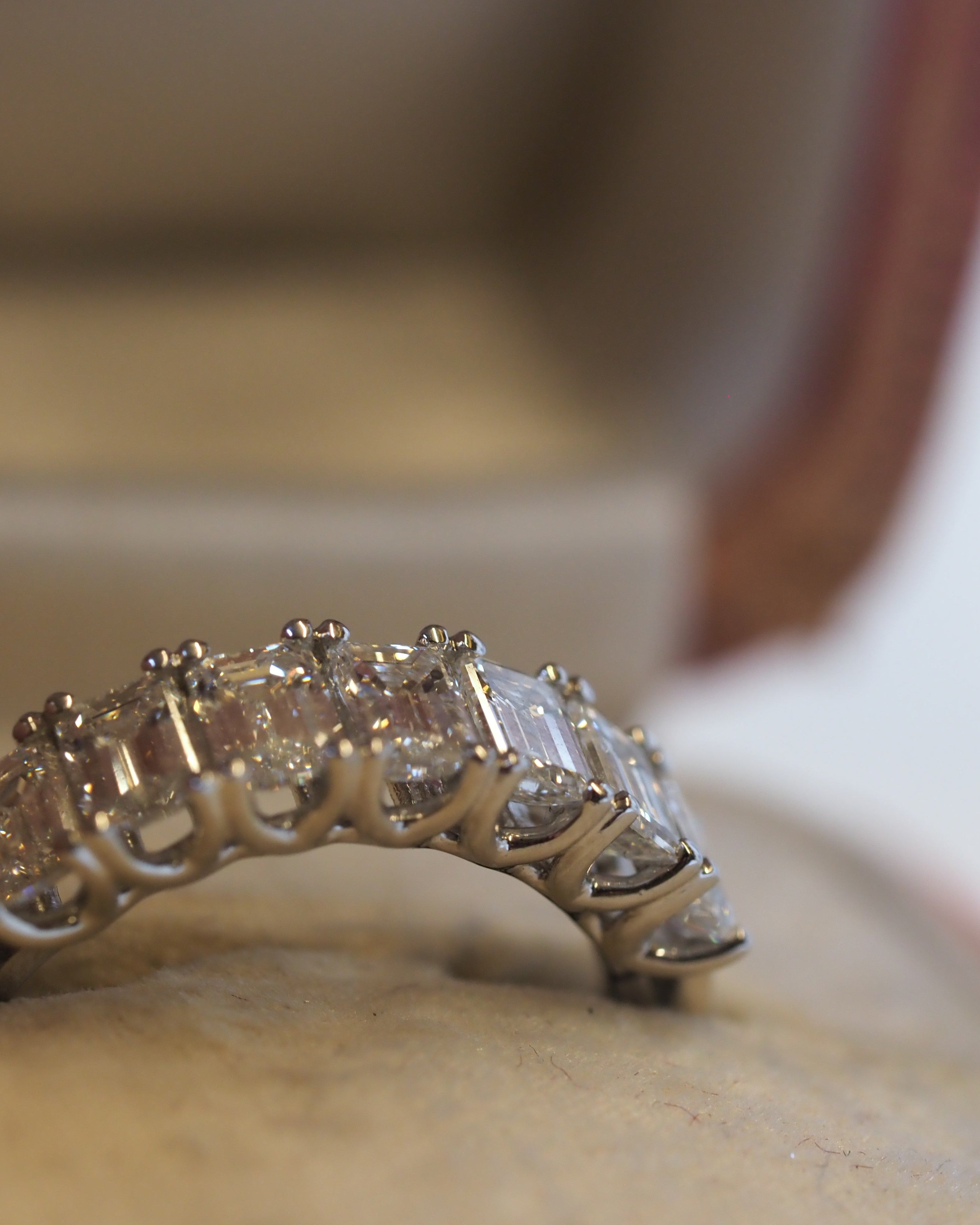 Ogden Of Harrogate Jewellery Diamond Baguette Half-Eternity Ring in Platinum