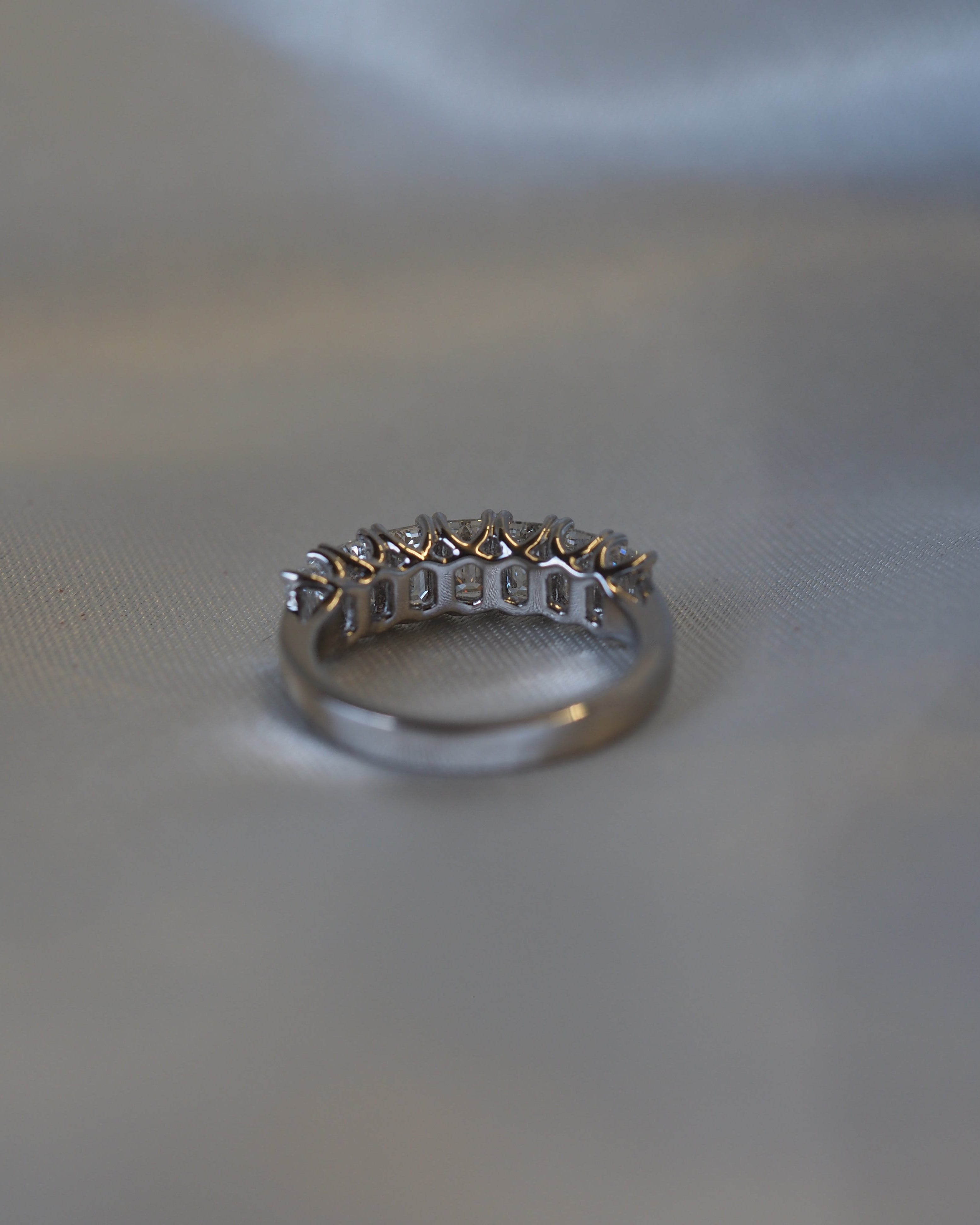 Ogden Of Harrogate Jewellery Diamond Baguette Half-Eternity Ring in Platinum