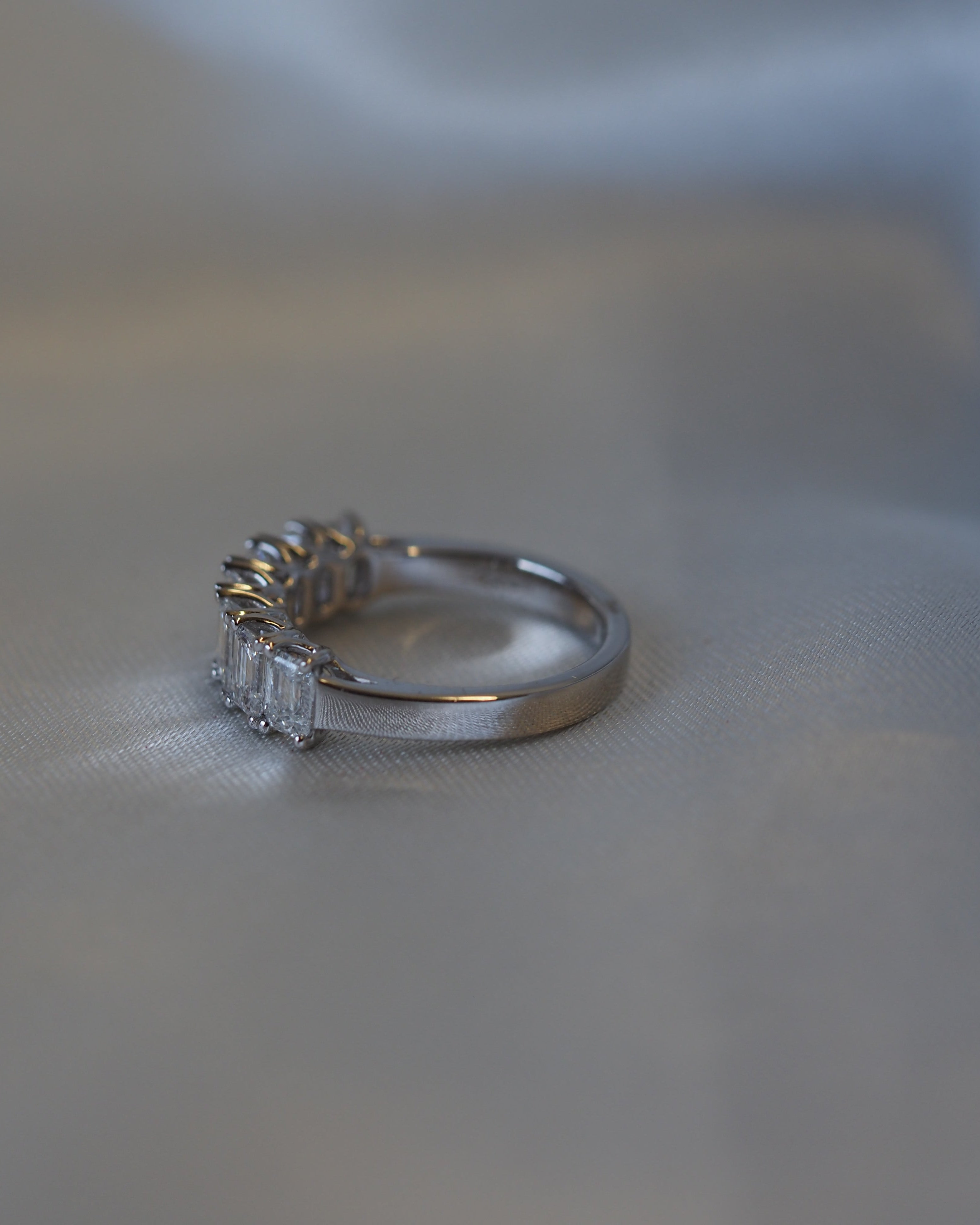 Ogden Of Harrogate Jewellery Diamond Baguette Half-Eternity Ring in Platinum