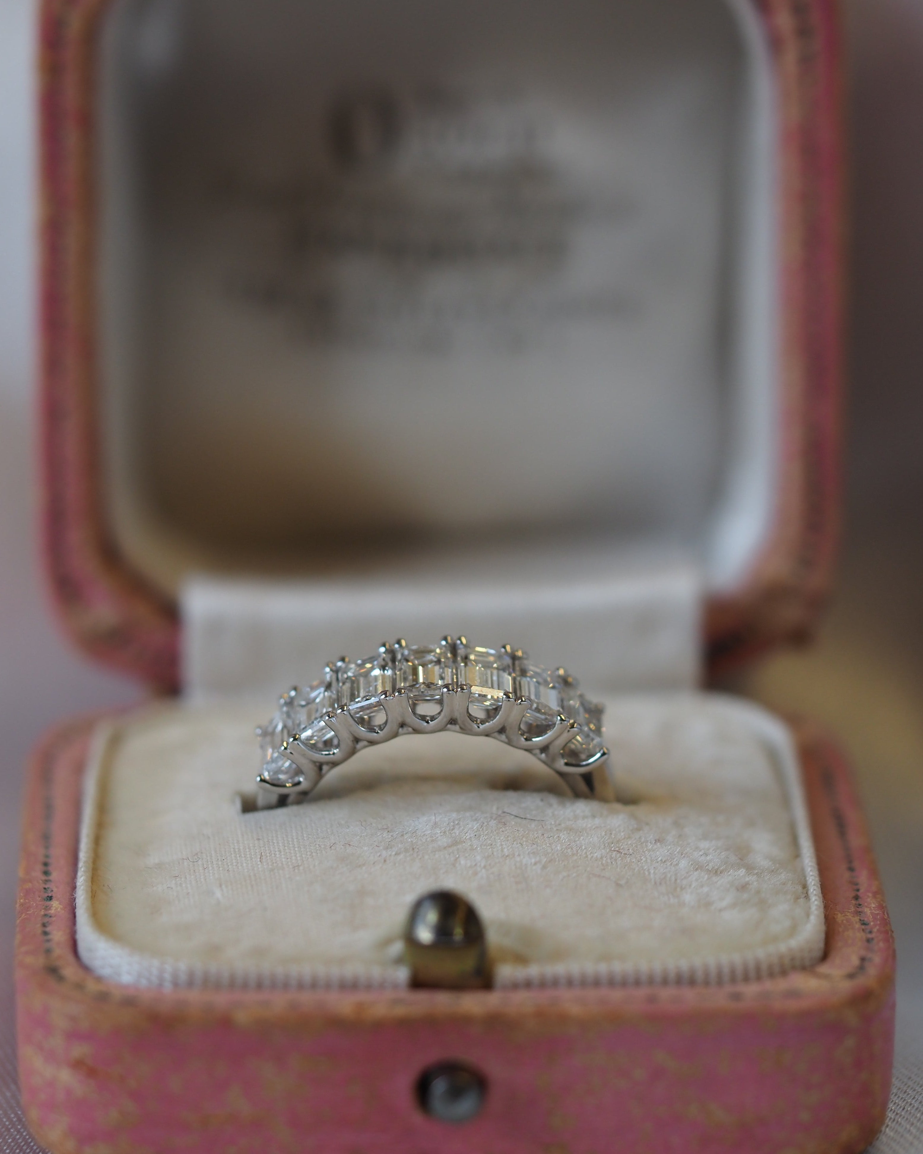 Ogden Of Harrogate Jewellery Diamond Baguette Half-Eternity Ring in Platinum