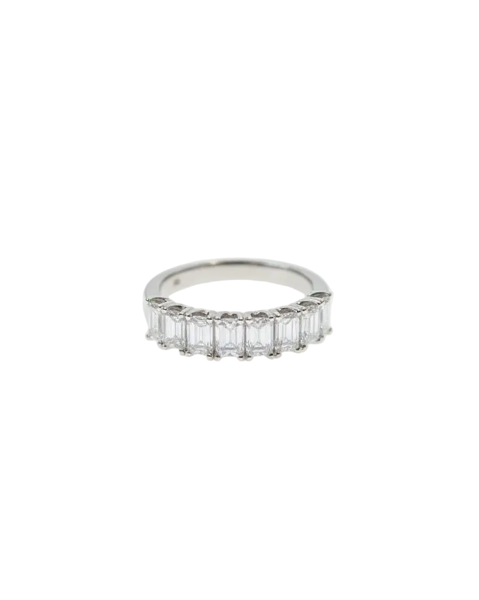 Ogden Of Harrogate Jewellery Diamond Baguette Half-Eternity Ring in Platinum
