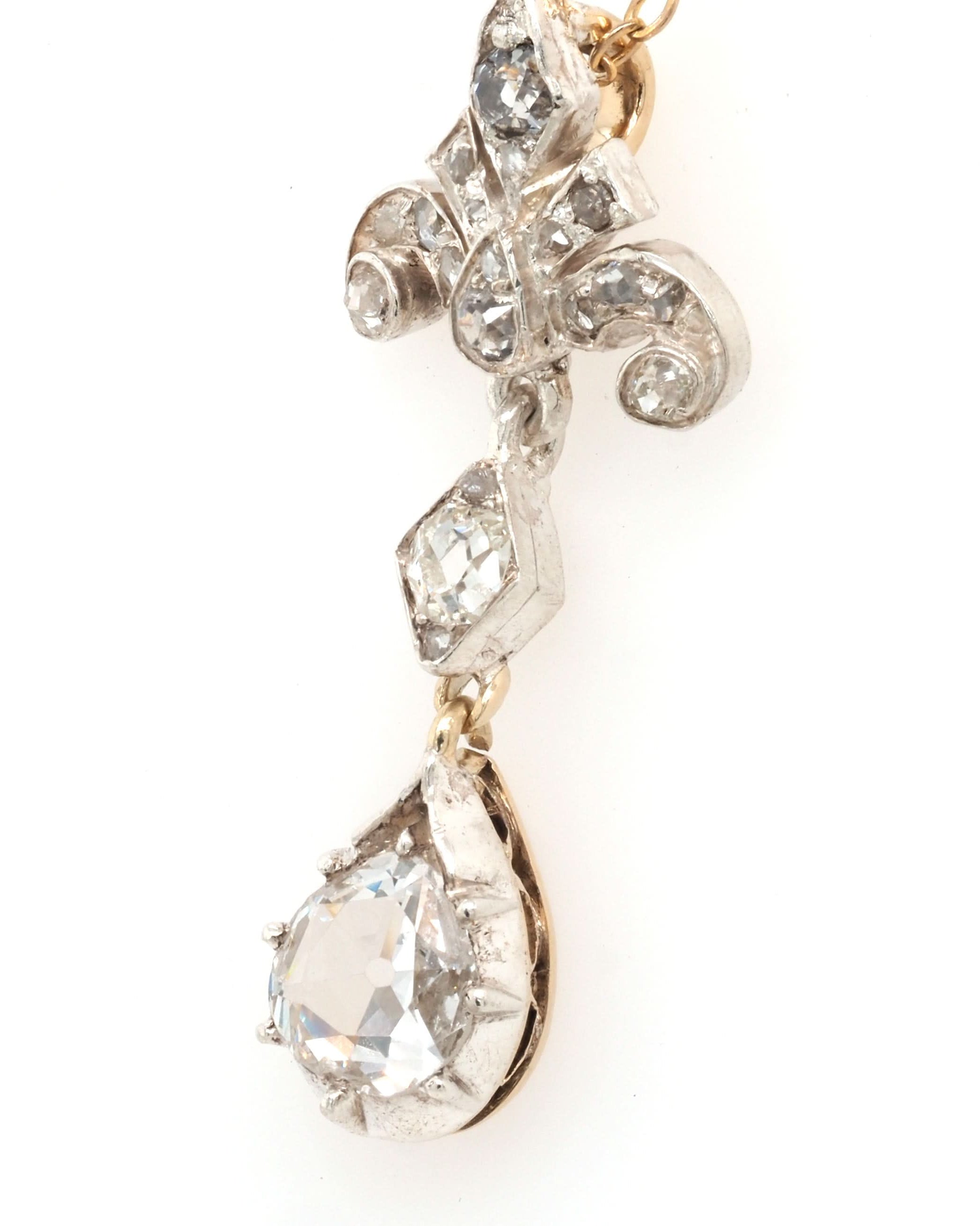 Ogden of Harrogate Jewellery Edwardian Silver and Gold Diamond Pendant