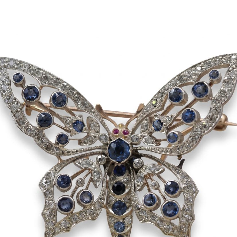 Ogden of Harrogate Jewellery Incredible Saphire and Diamond Butterfly Brooch Circa 1880