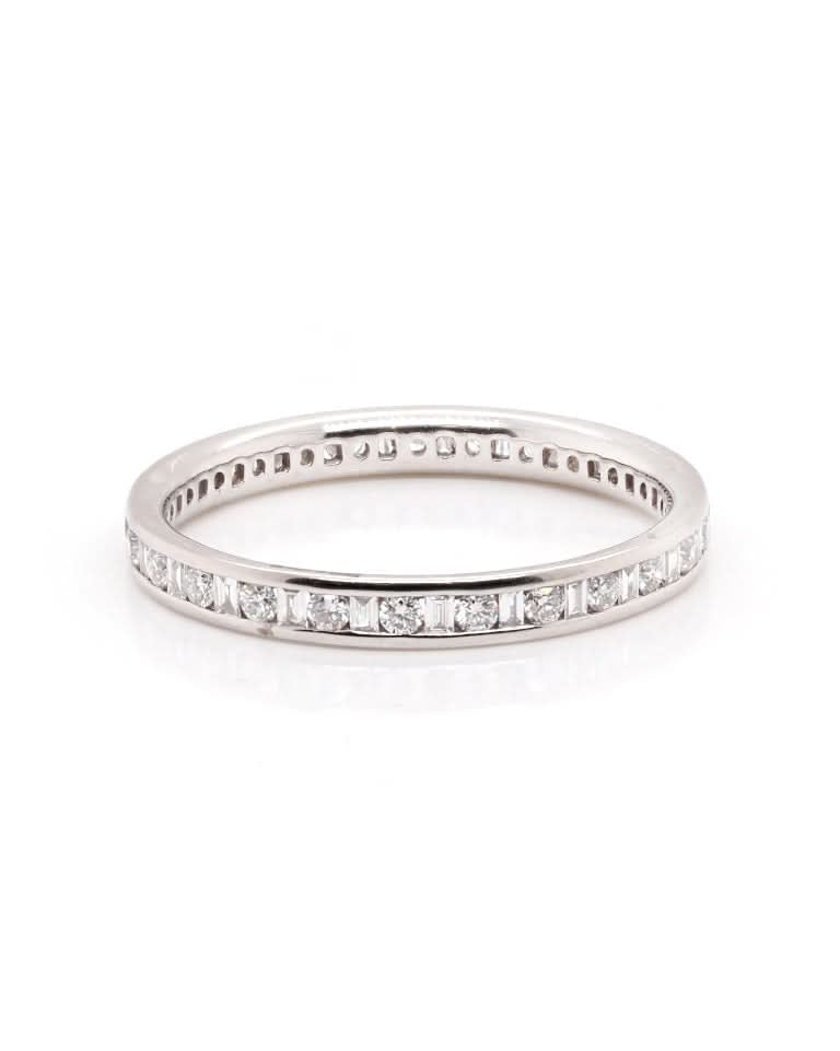 Ogden of Harrogate Jewellery Platinum Alternating Diamond Full Eternity Ring