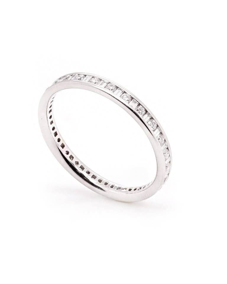 Ogden of Harrogate Jewellery Platinum Alternating Diamond Full Eternity Ring