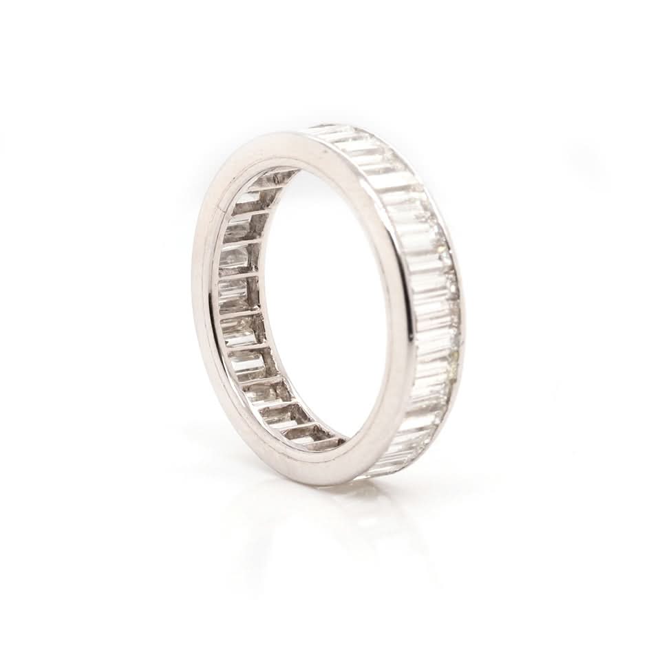 Ogden of Harrogate Jewellery Platinum Baguette Diamond Full Eternity Ring