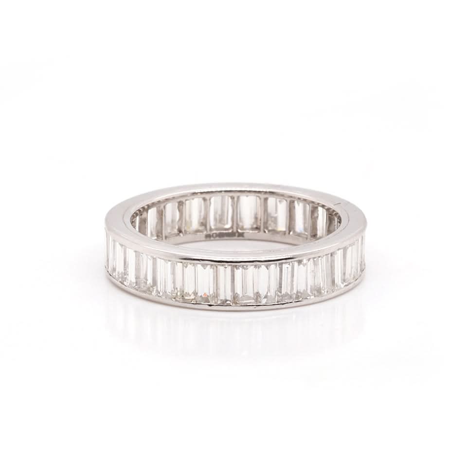 Ogden of Harrogate Jewellery Platinum Baguette Diamond Full Eternity Ring