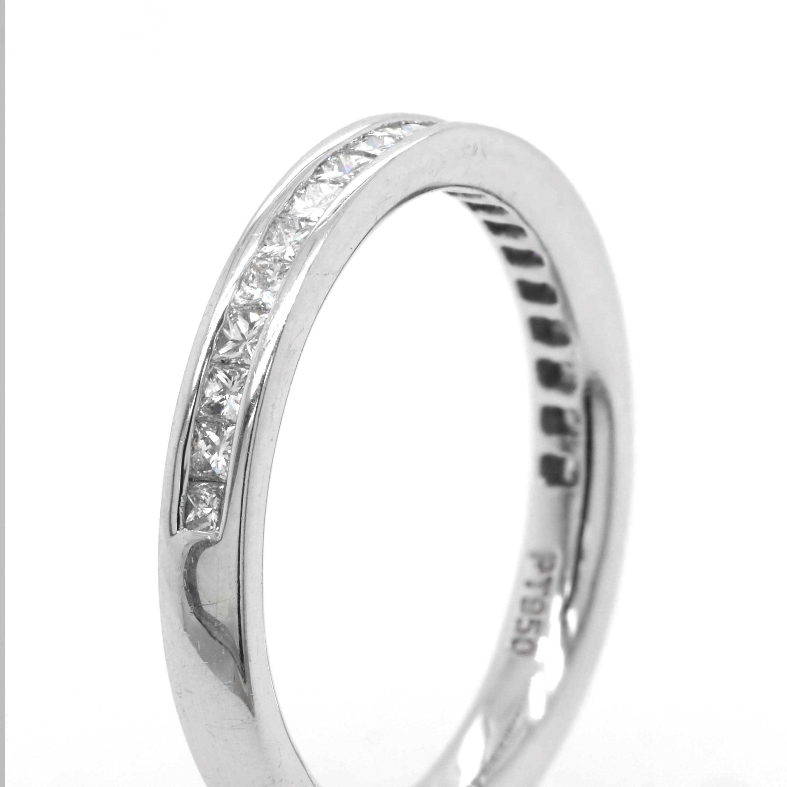 Ogden of Harrogate Jewellery Platinum Channel-Set Diamond Half Eternity Ring, 0.42ct