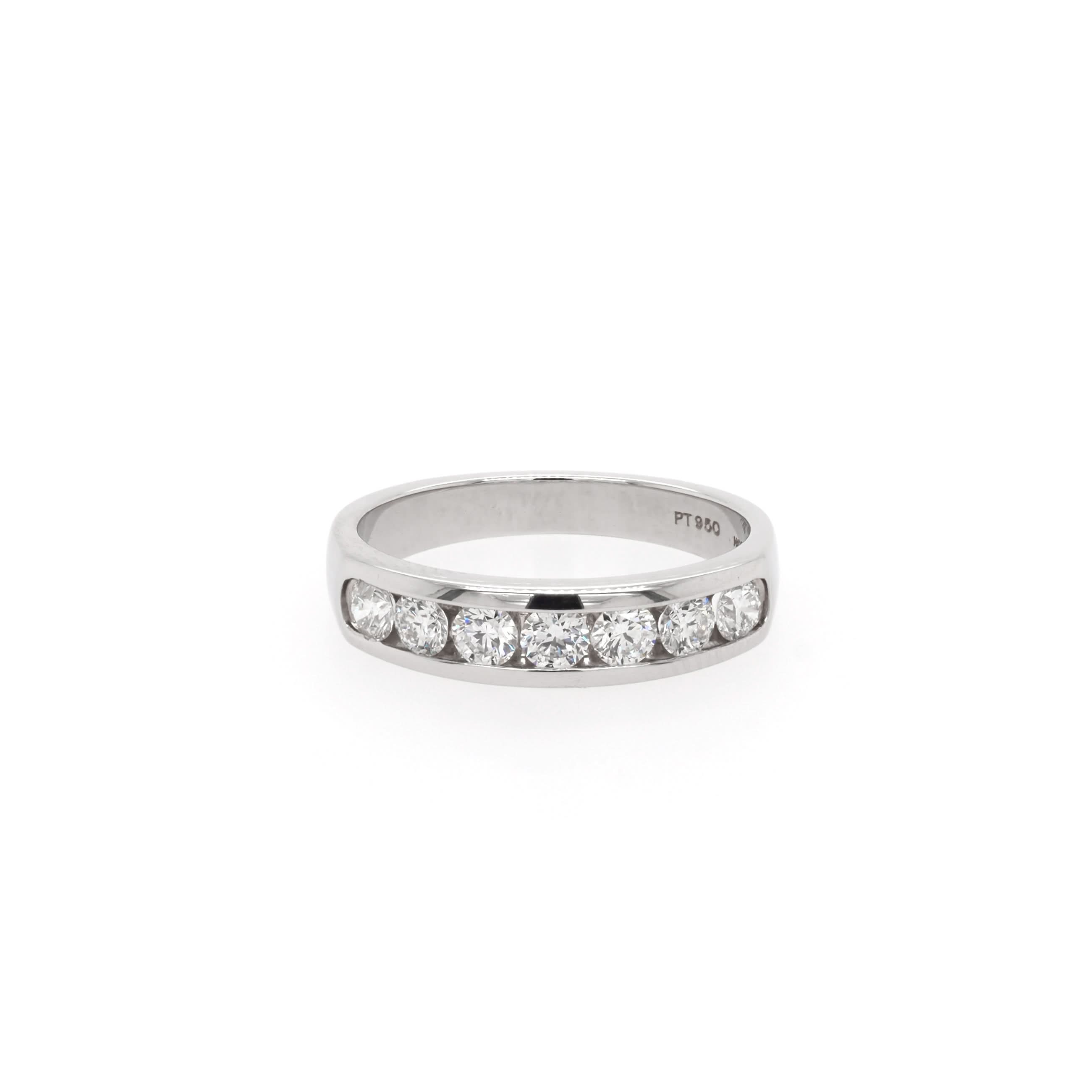 Ogden of Harrogate Jewellery Platinum Diamond 7-Stone Half-Eternity Ring, 0.50ct