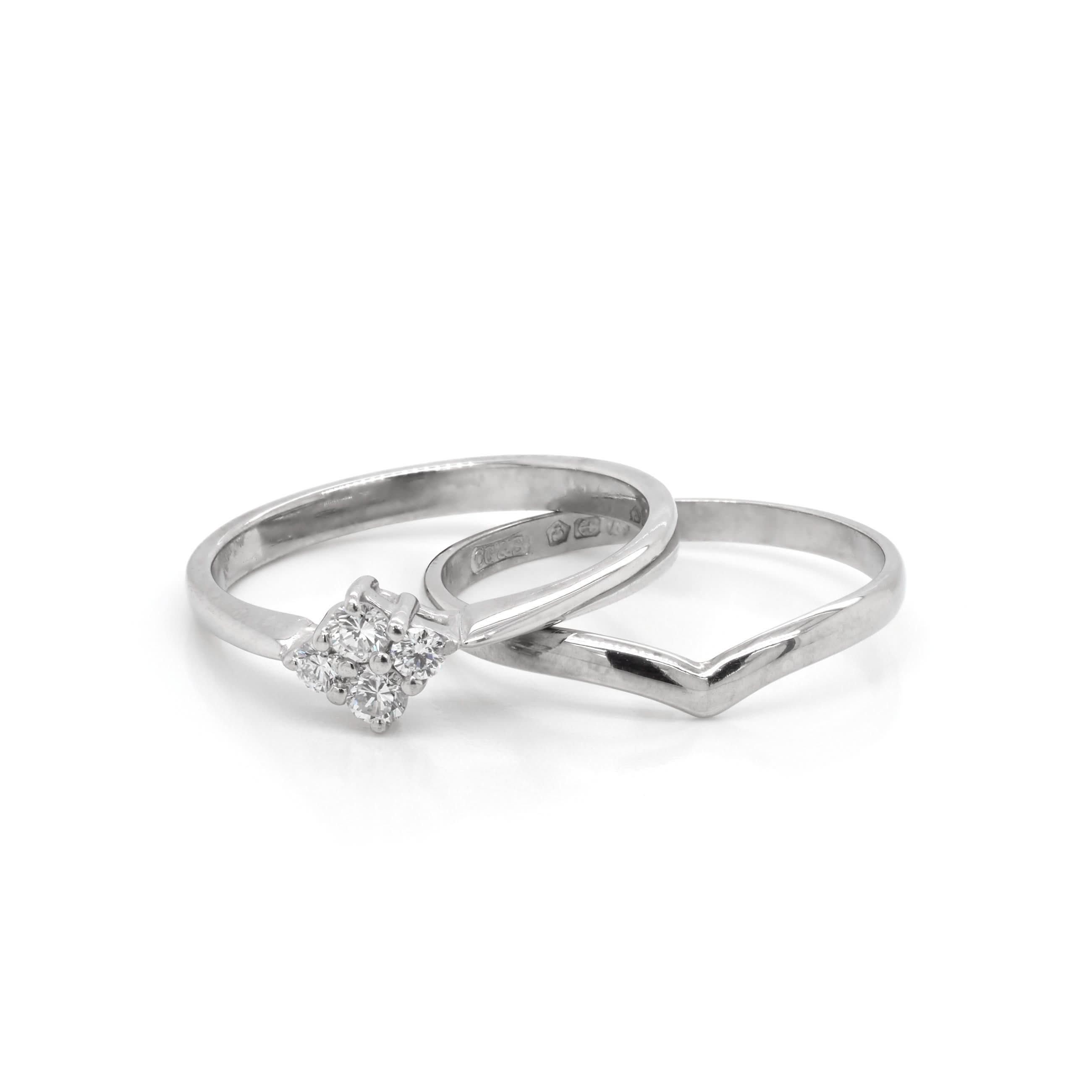Ogden of Harrogate Jewellery Platinum Diamond-Set Engagement Ring and Wedding Ring Set