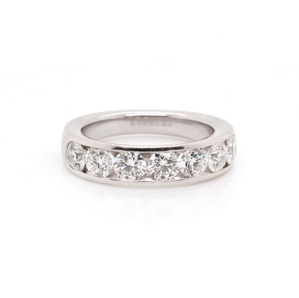 Ogden of Harrogate Jewellery Platinum Diamond Set Half Eternity Ring by Boodles