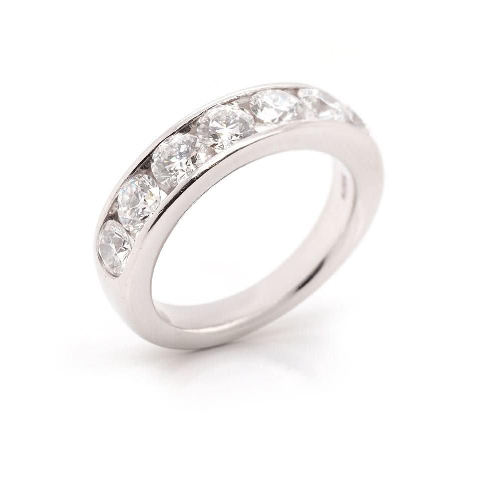 Ogden of Harrogate Jewellery Platinum Diamond Set Half Eternity Ring by Boodles