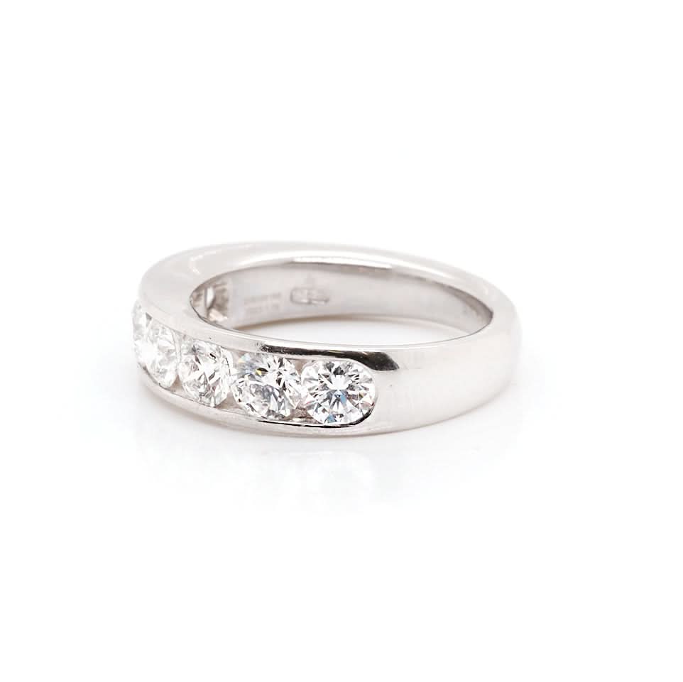Ogden of Harrogate Jewellery Platinum Diamond Set Half Eternity Ring by Boodles