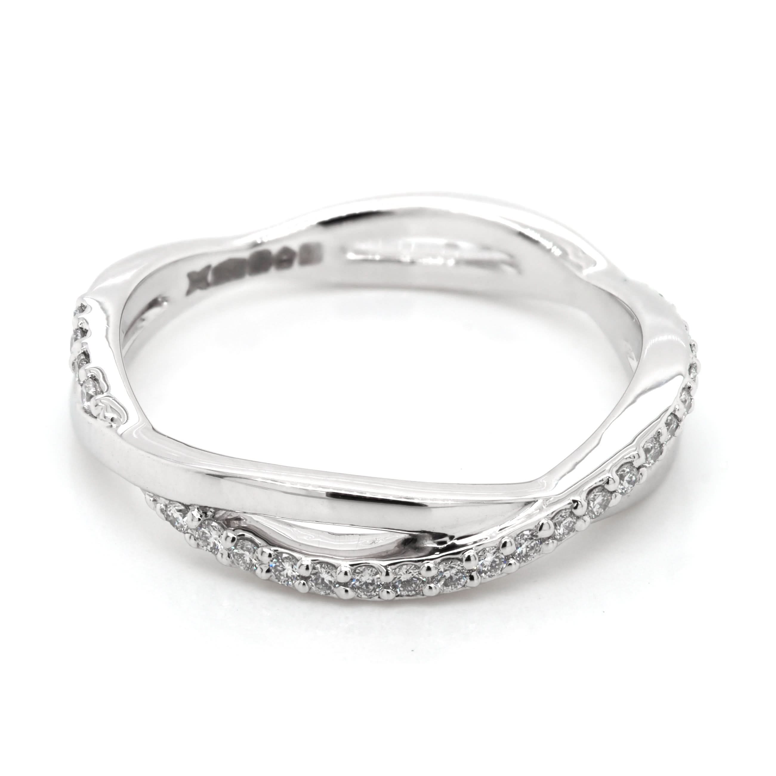 Ogden of Harrogate Jewellery Platinum Diamond-Set Wavy Ring