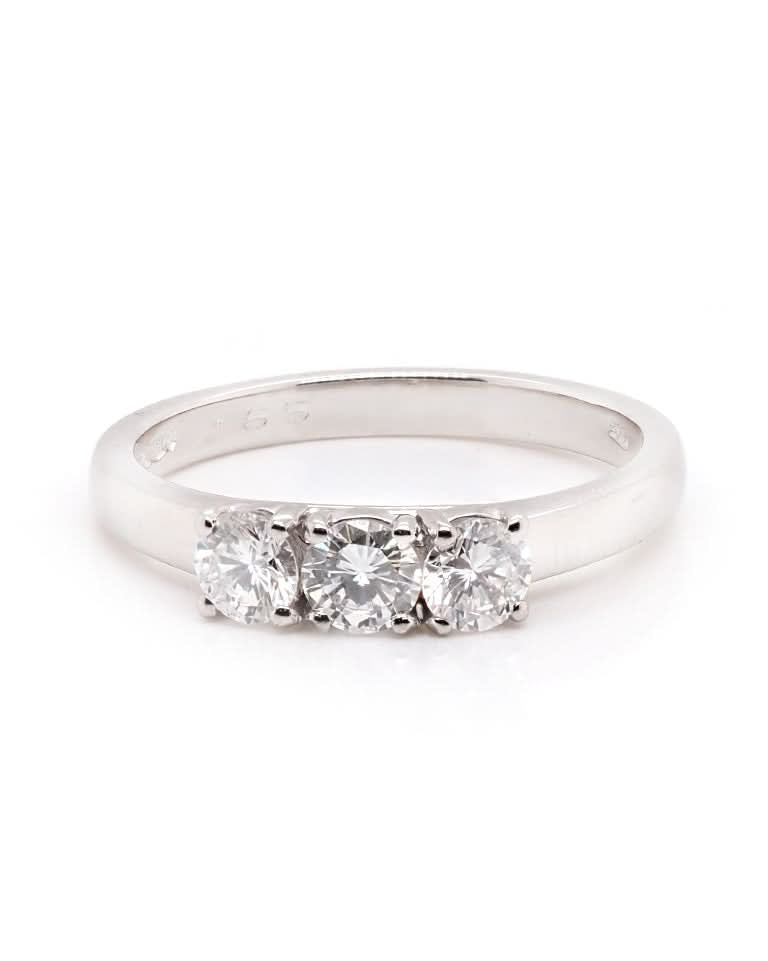 Ogden of Harrogate Jewellery Platinum Diamond Three-Stone Ring