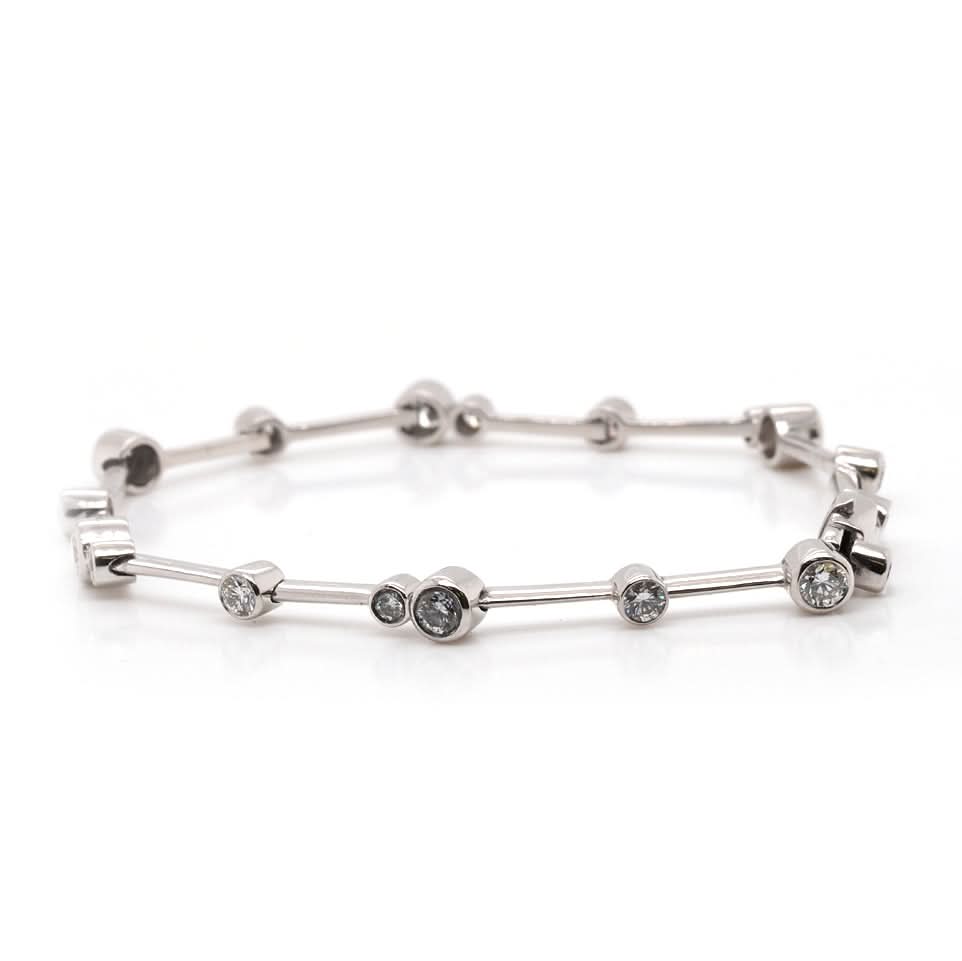 Ogden of Harrogate Jewellery Platinum Diamond Waterfall Bracelet by Boodles