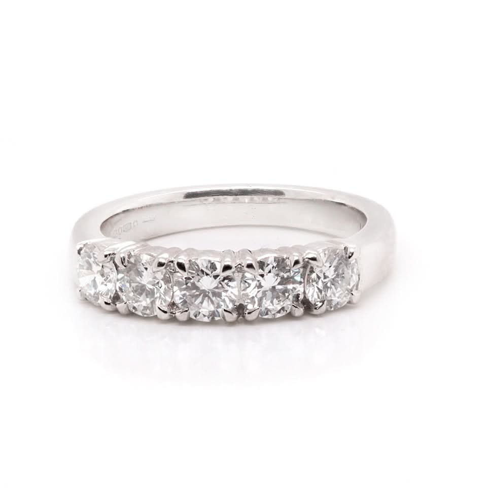 Ogden of Harrogate Jewellery Platinum Five-Stone Diamond Ring