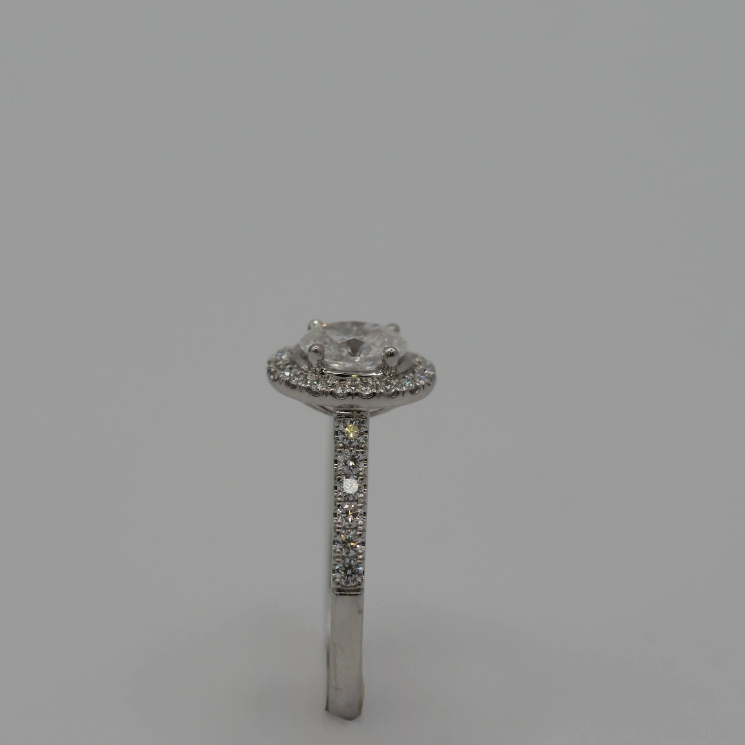 Ogden of Harrogate Jewellery Platinum Oval Diamond Cluster Ring