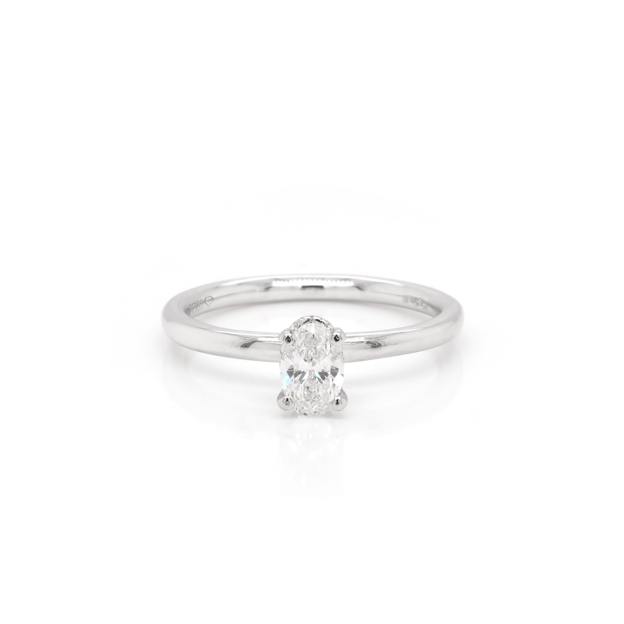 Ogden of Harrogate Jewellery Platinum Oval diamond Solitaire Ring, 0.41ct