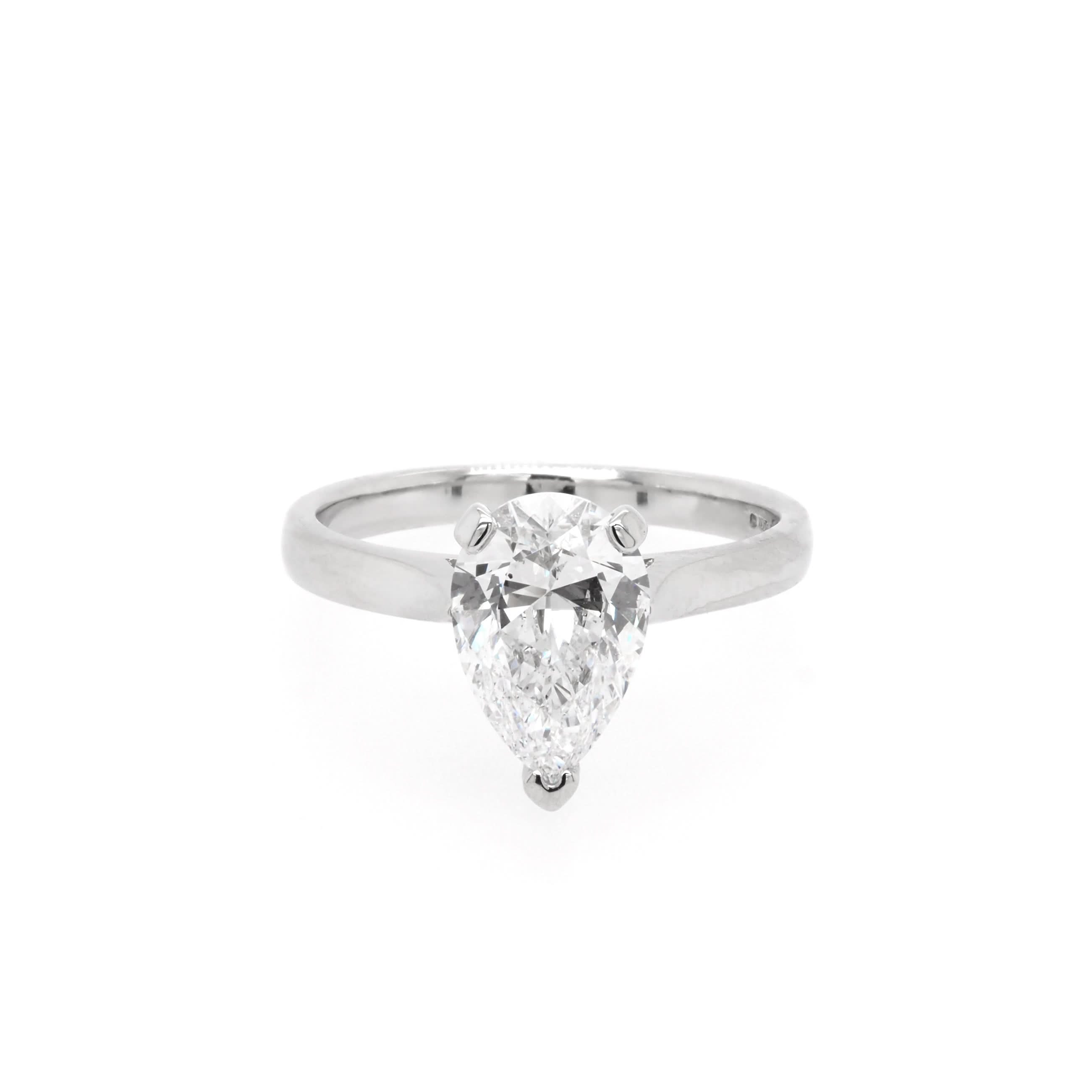 Ogden of Harrogate Jewellery Platinum Pear-Cut Diamond Solitaire Ring, 1.66ct