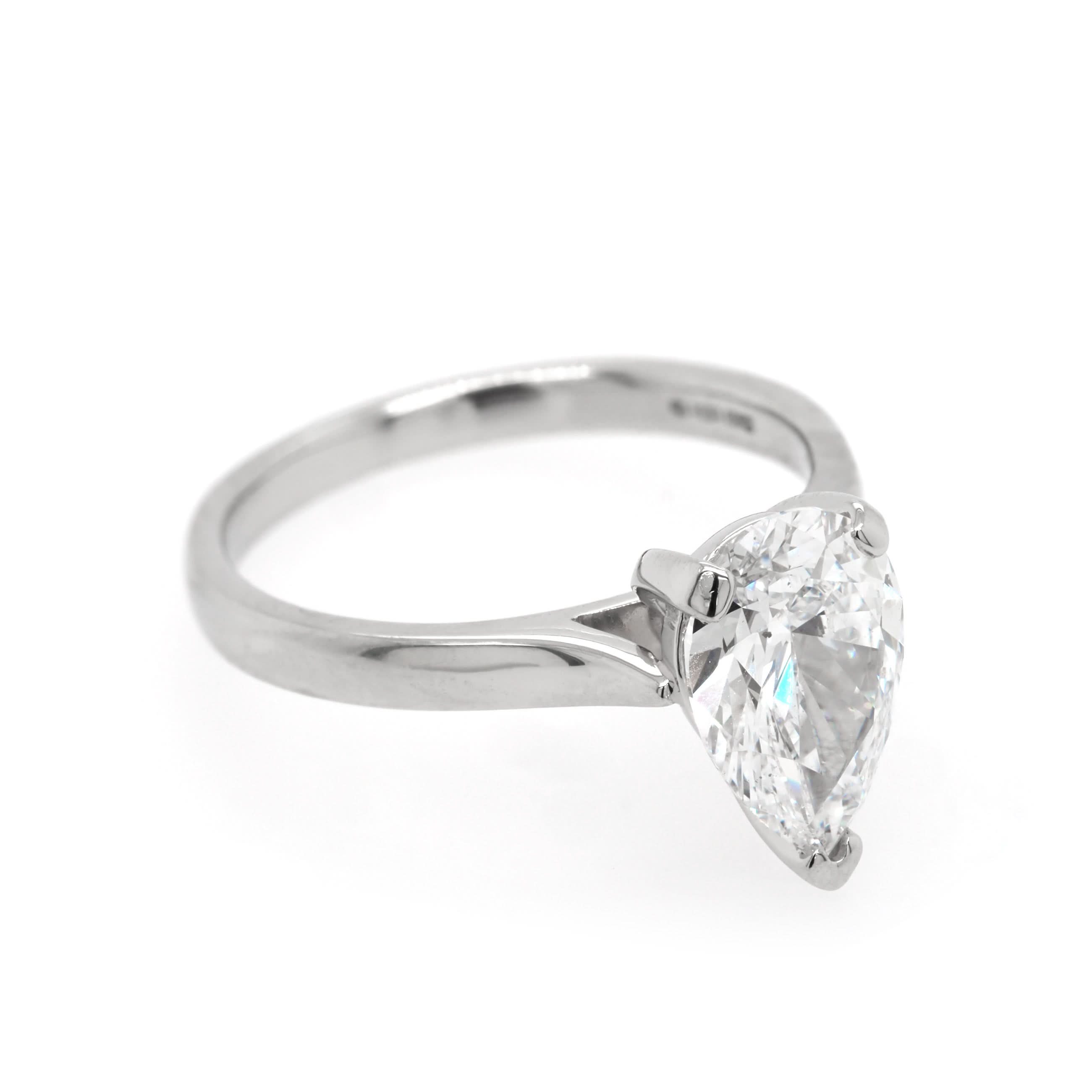 Ogden of Harrogate Jewellery Platinum Pear-Cut Diamond Solitaire Ring, 1.66ct