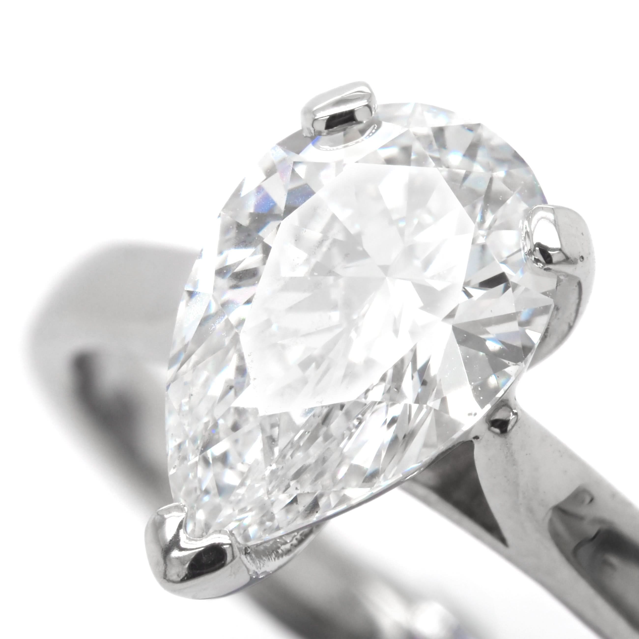 Ogden of Harrogate Jewellery Platinum Pear-Cut Diamond Solitaire Ring, 1.66ct