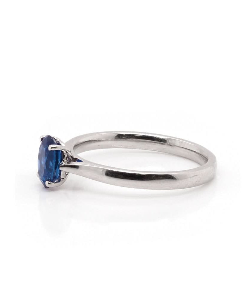 Ogden of Harrogate Jewellery Platinum Single Stone Oval Sapphire Ring