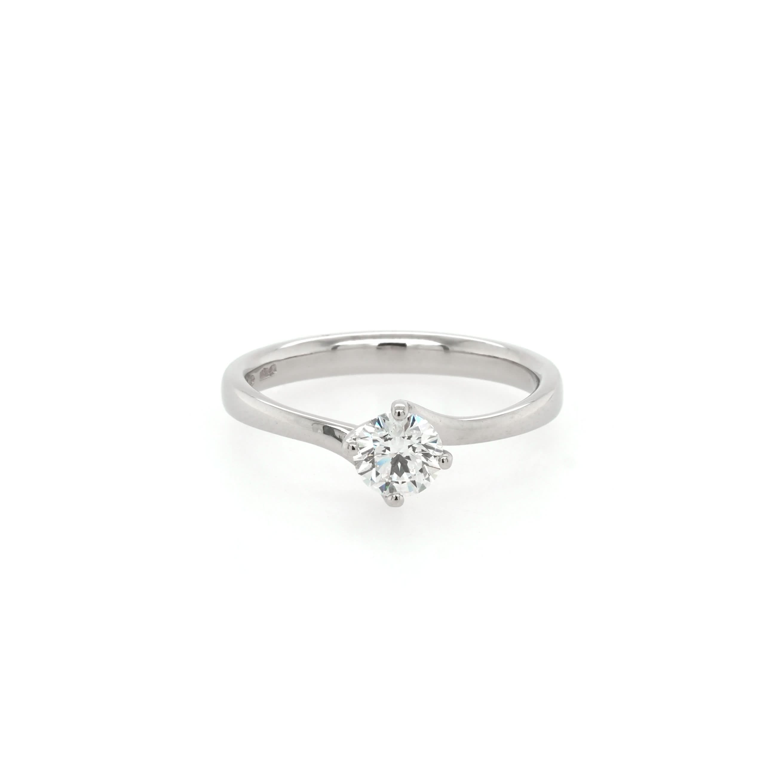 Ogden of Harrogate Jewellery Platinum Twist Diamond Solitaire Ring
