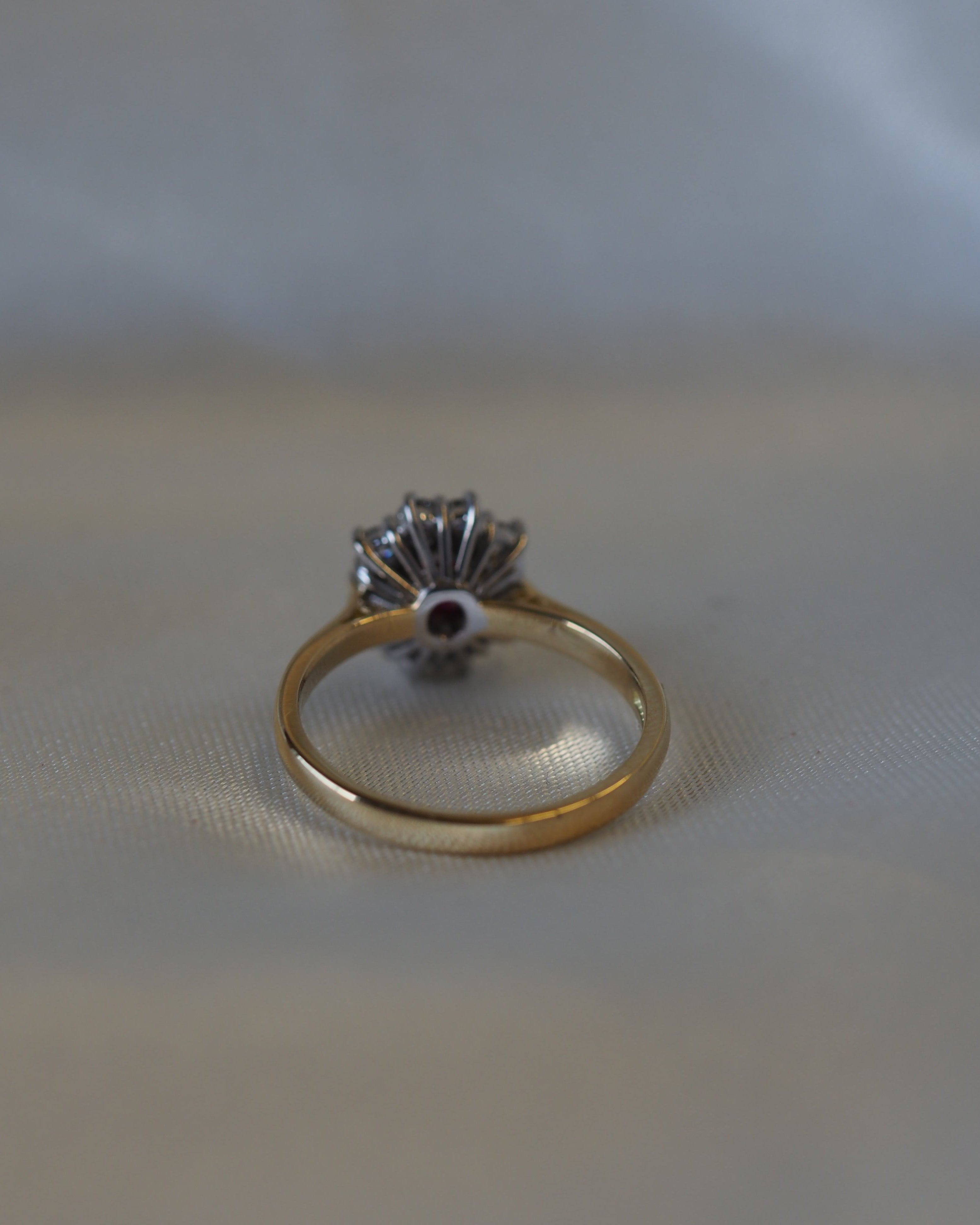 Ogden of Harrogate Jewellery Ruby and Diamond Cluster Ring in 18ct Yellow Gold